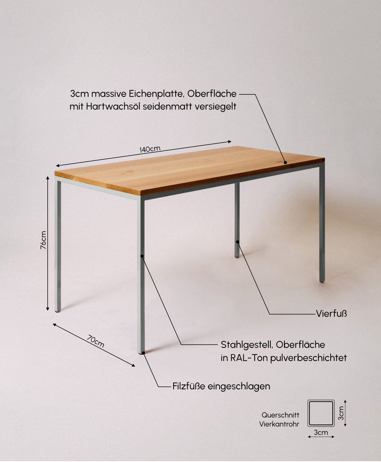 Kawentsmann Tisch "Talon" mit Vierfuß - Kawentsmann Digital GmbH
