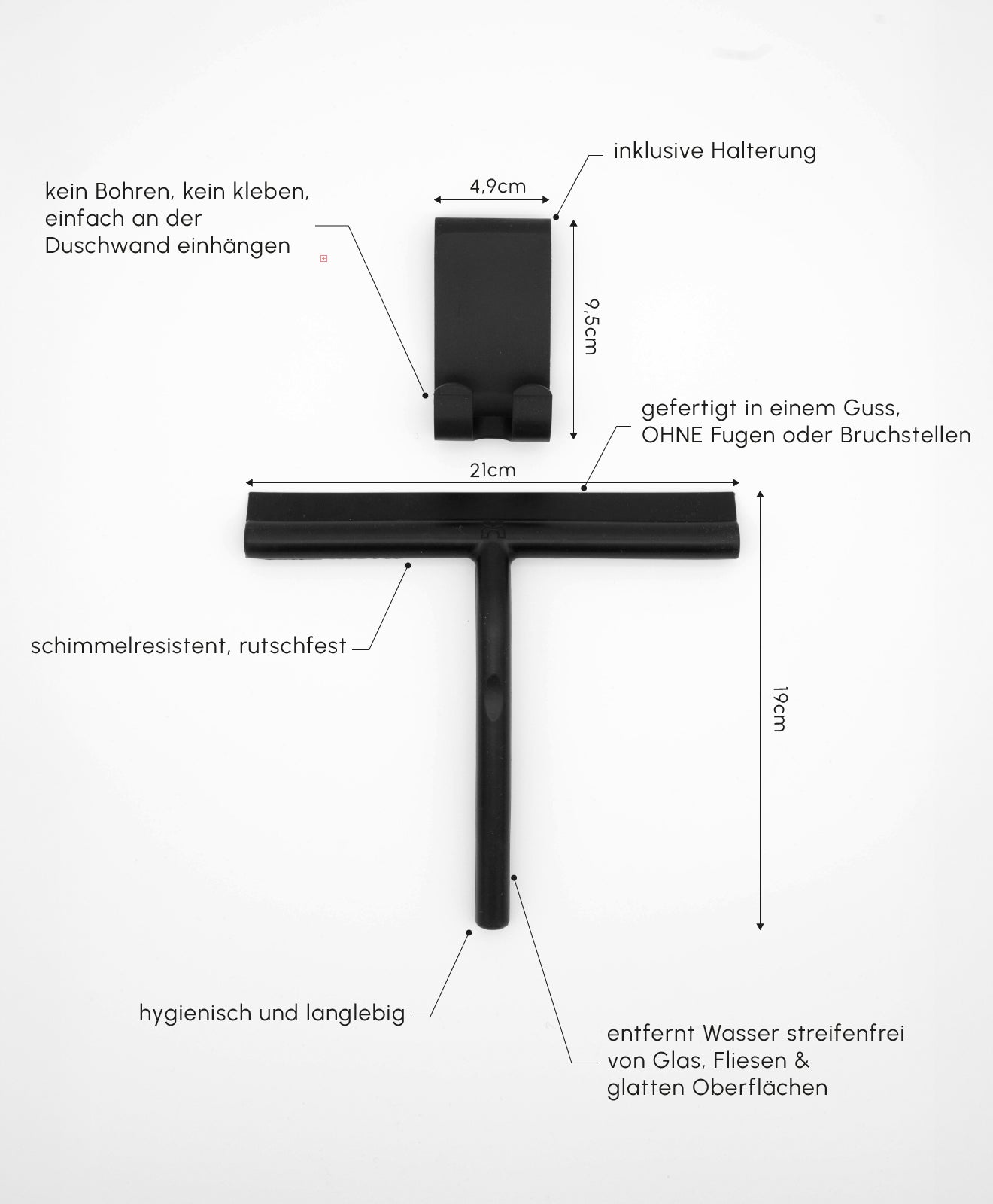Silikon Duschabzieher KLARA