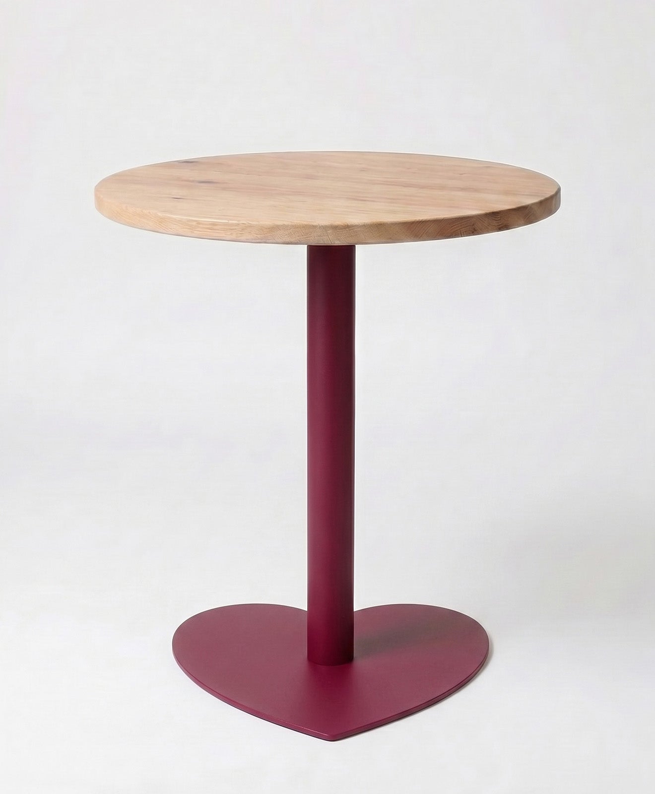 Bistrotisch rund aus Holz & Stahl Herz