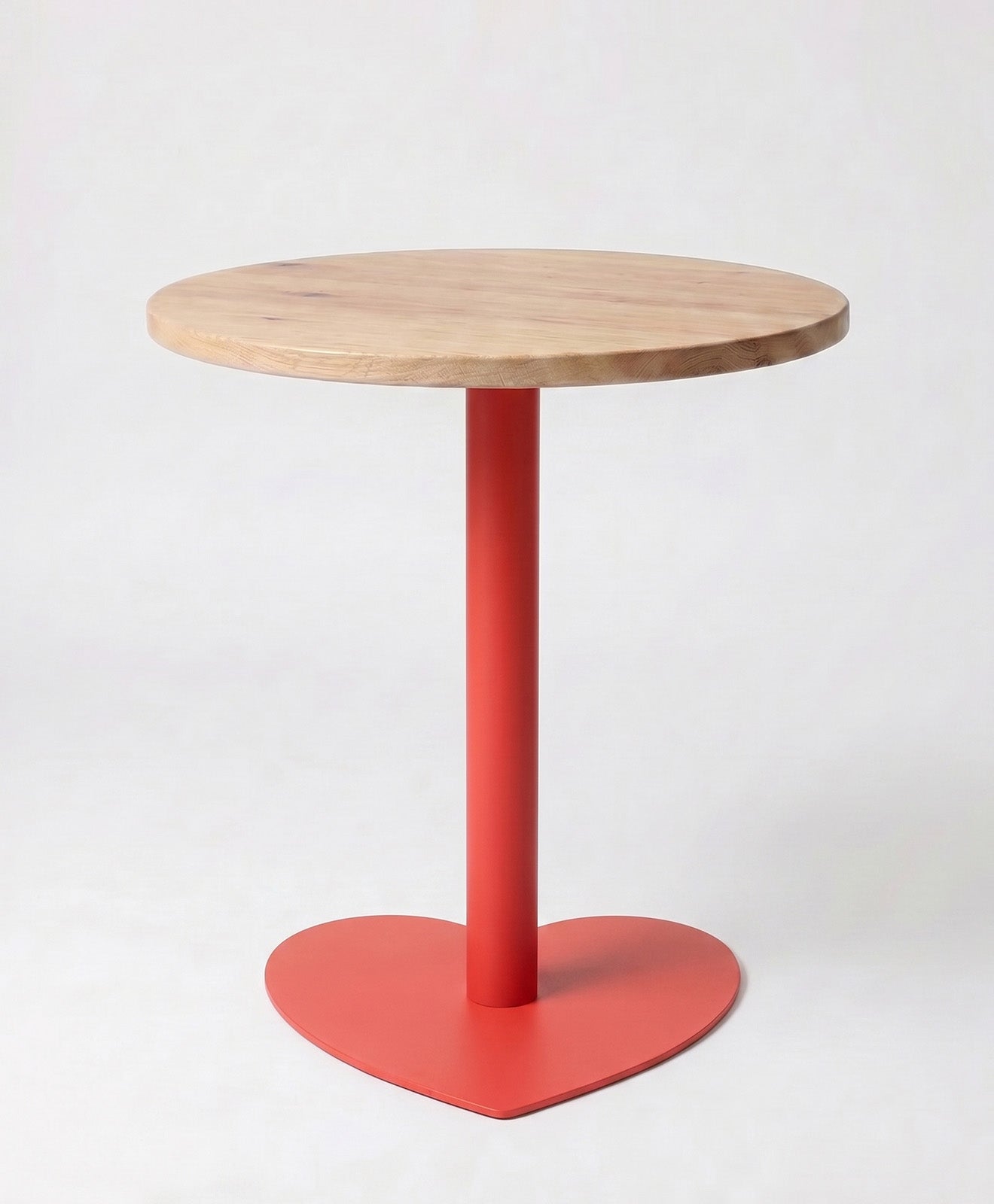 Bistrotisch rund aus Holz & Stahl Herz