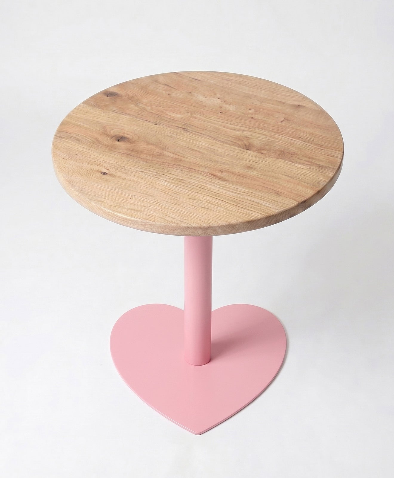 Bistrotisch rund aus Holz & Stahl Herz