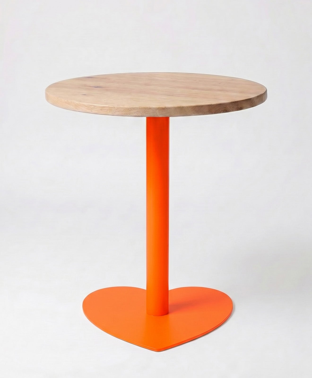 Bistrotisch rund aus Holz & Stahl Herz
