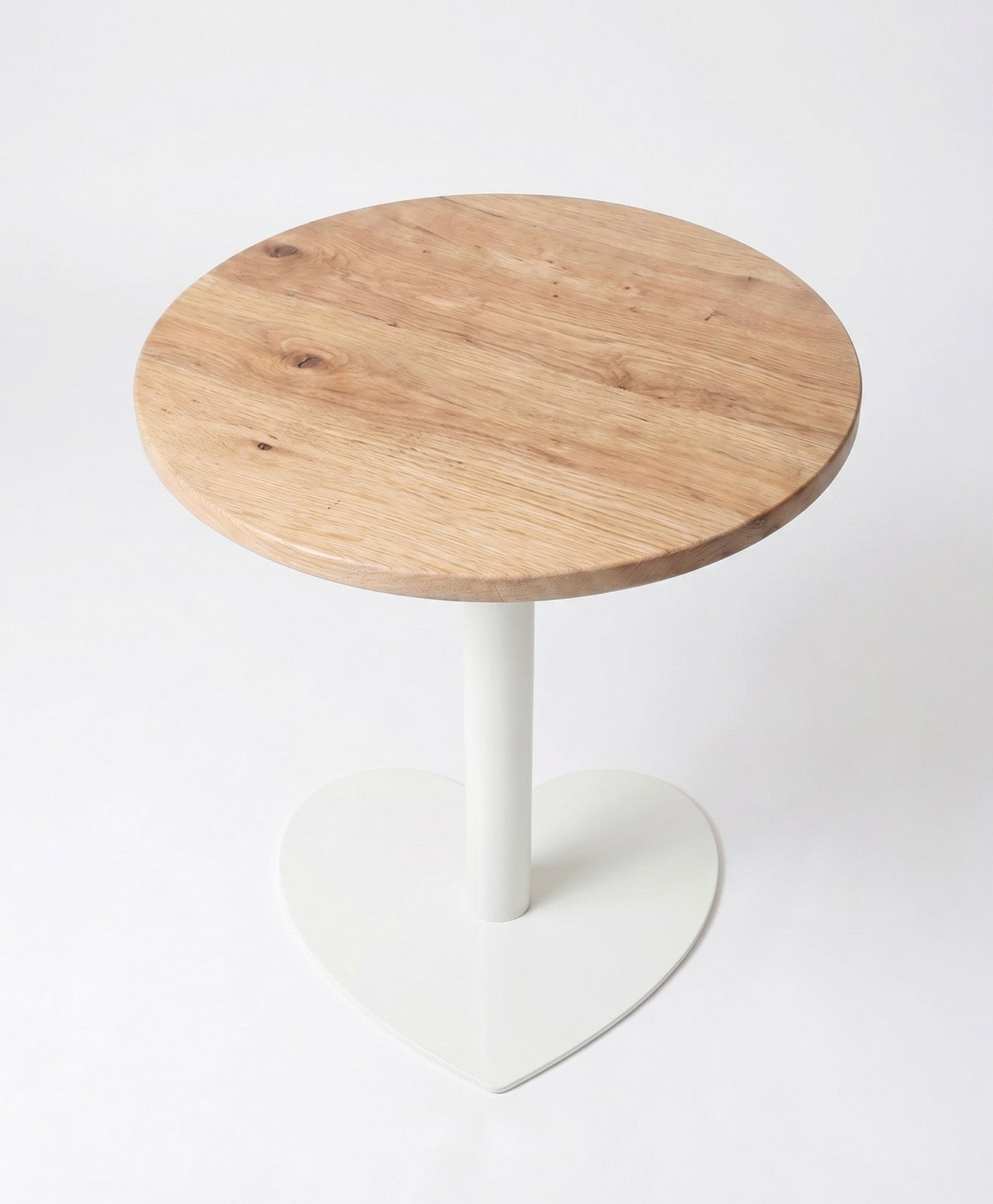 Bistrotisch rund aus Holz & Stahl Herz
