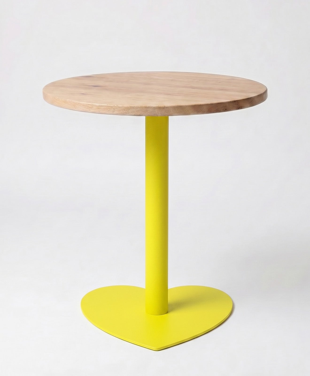 Bistrotisch rund aus Holz & Stahl Herz