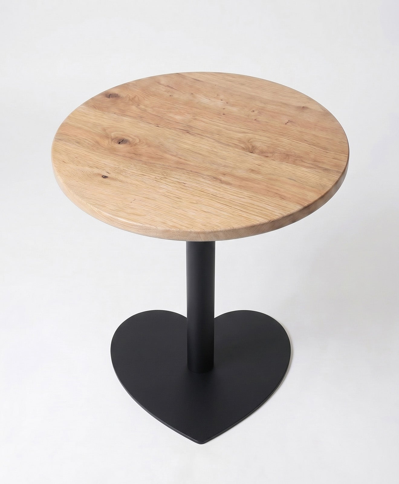 Bistrotisch rund aus Holz & Stahl Herz