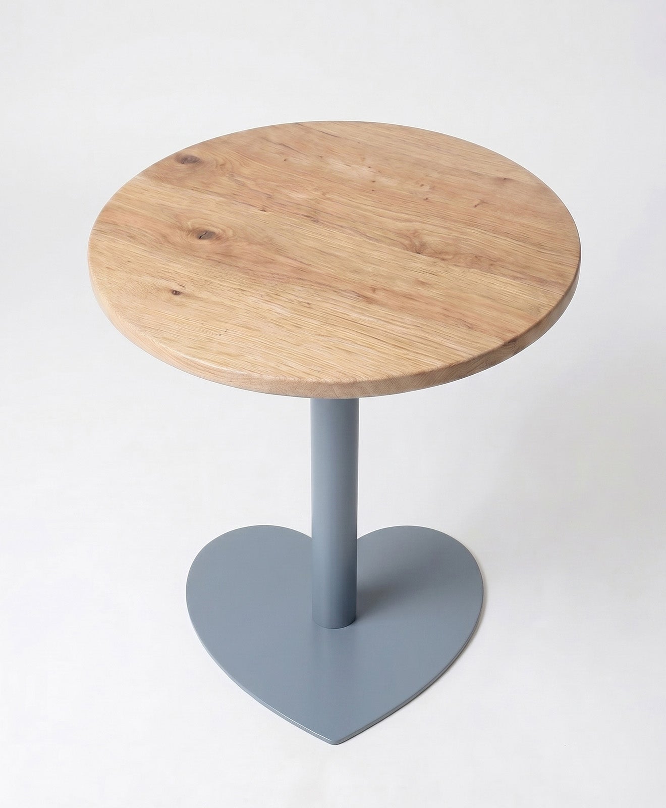 Bistrotisch rund aus Holz & Stahl Herz