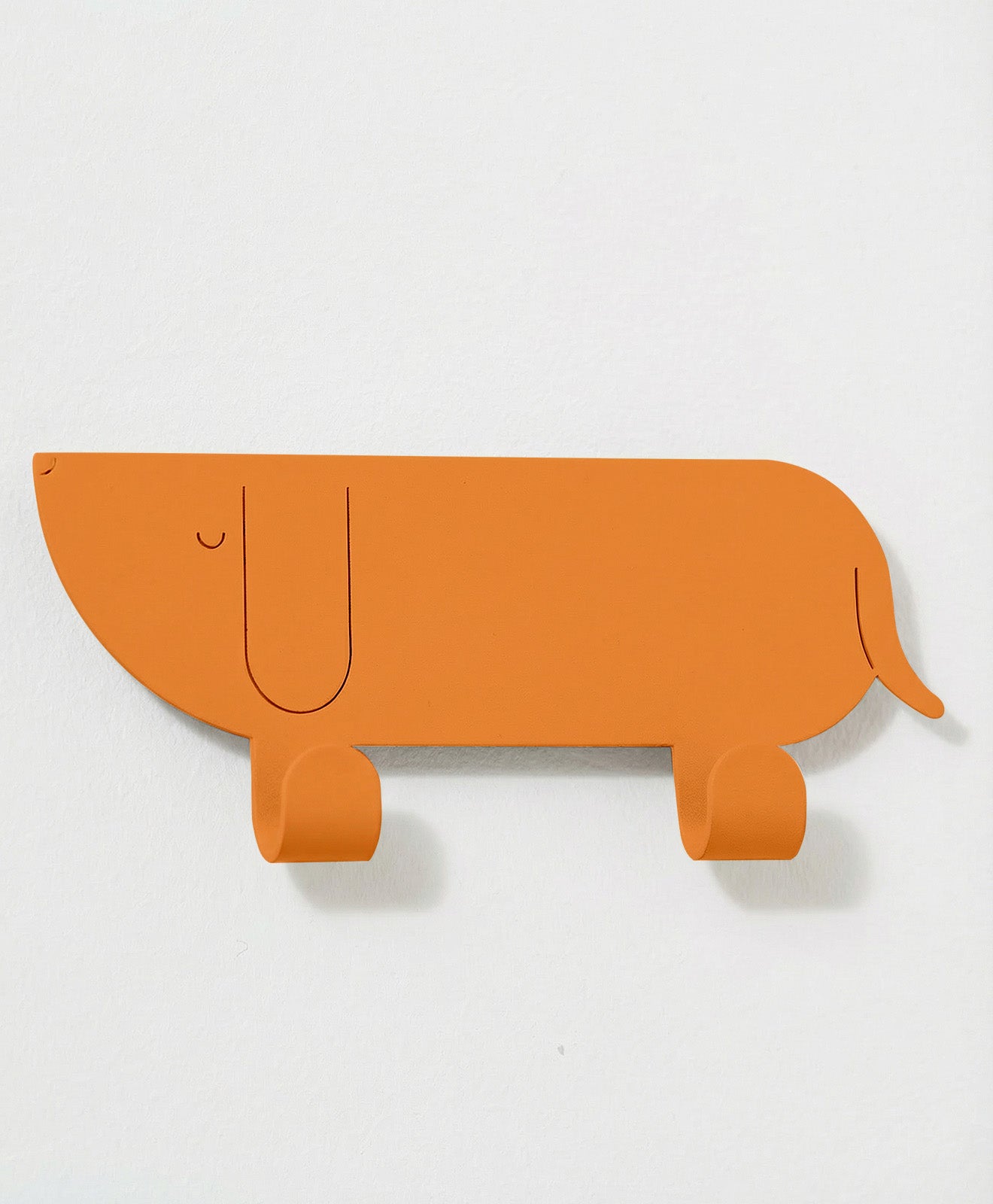 Wandhaken für Kinder Dackel pastellorange