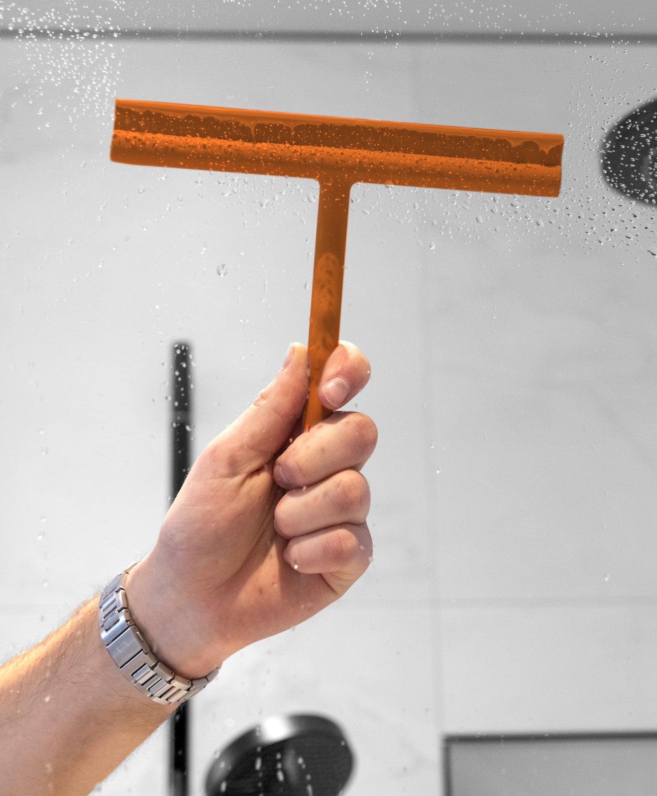 Abzieher aus Silikon für Bad und mehr von KAWENTSMANN in Orange