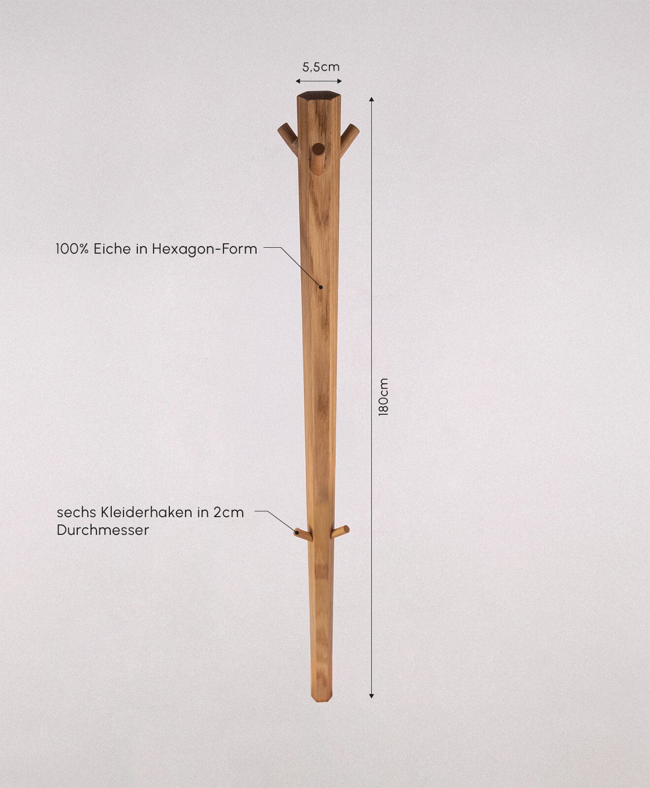 Stange aus Holz für Garderobenständer, passend für die Weihnachtsaumständer von Kawentsmann Details & Maße