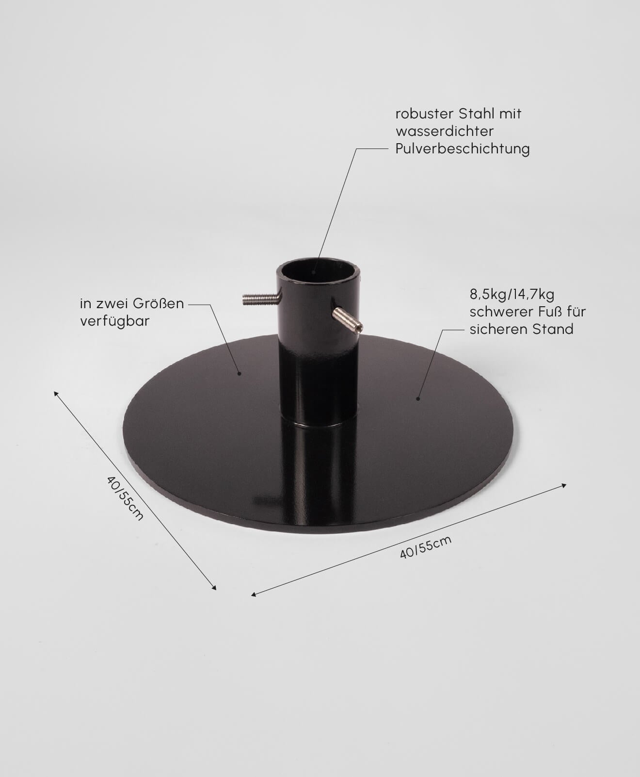 Weihnachtsbaumständer aus pulverbeschichtetem Stahl ORBI Details & Maße