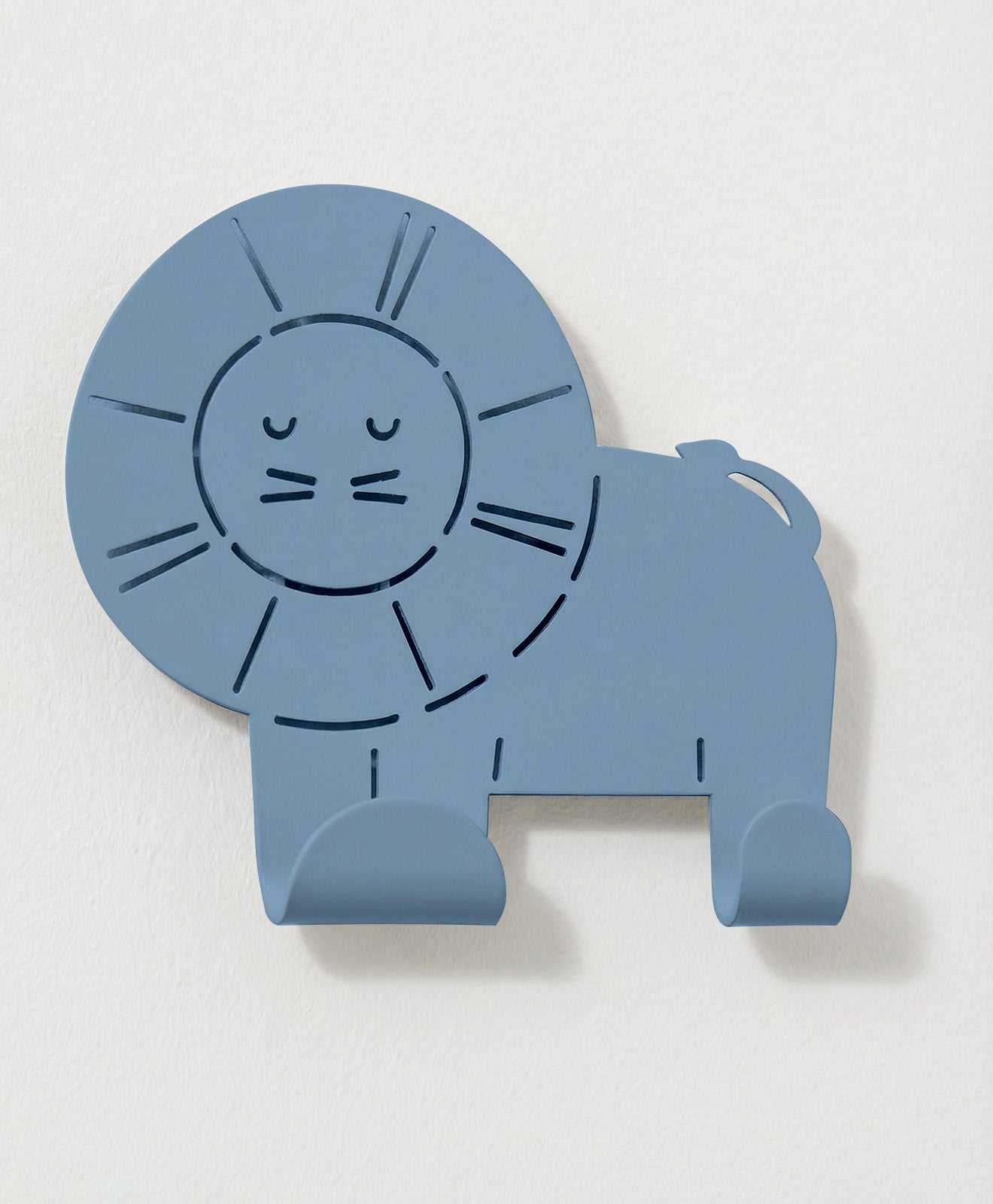 Wandhaken für Kinder Motiv Löwe pastellblau