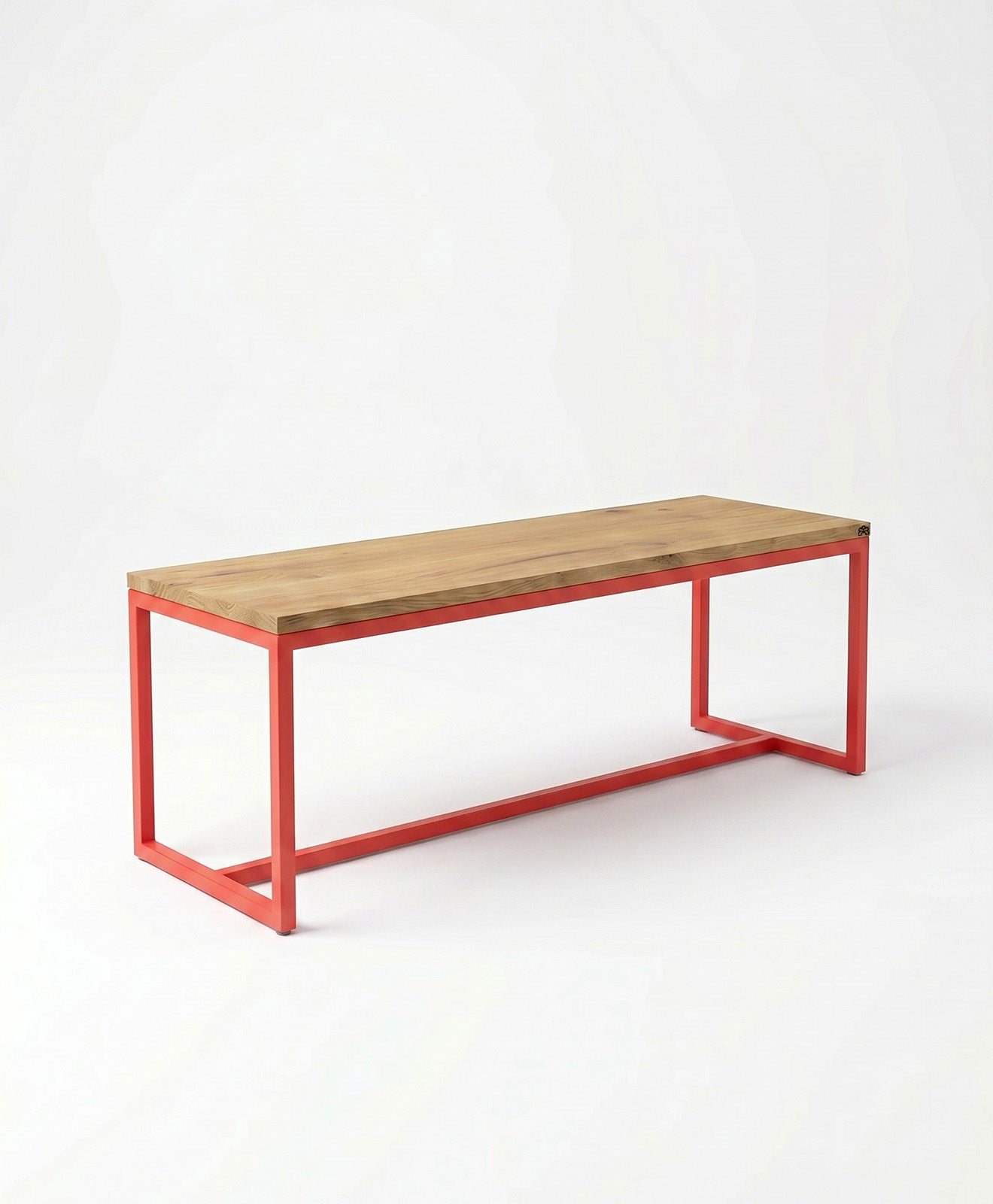 Sitzbank aus Holz & Stahlgestell TALON mit Mittelstrebe von KAWENTSMANN