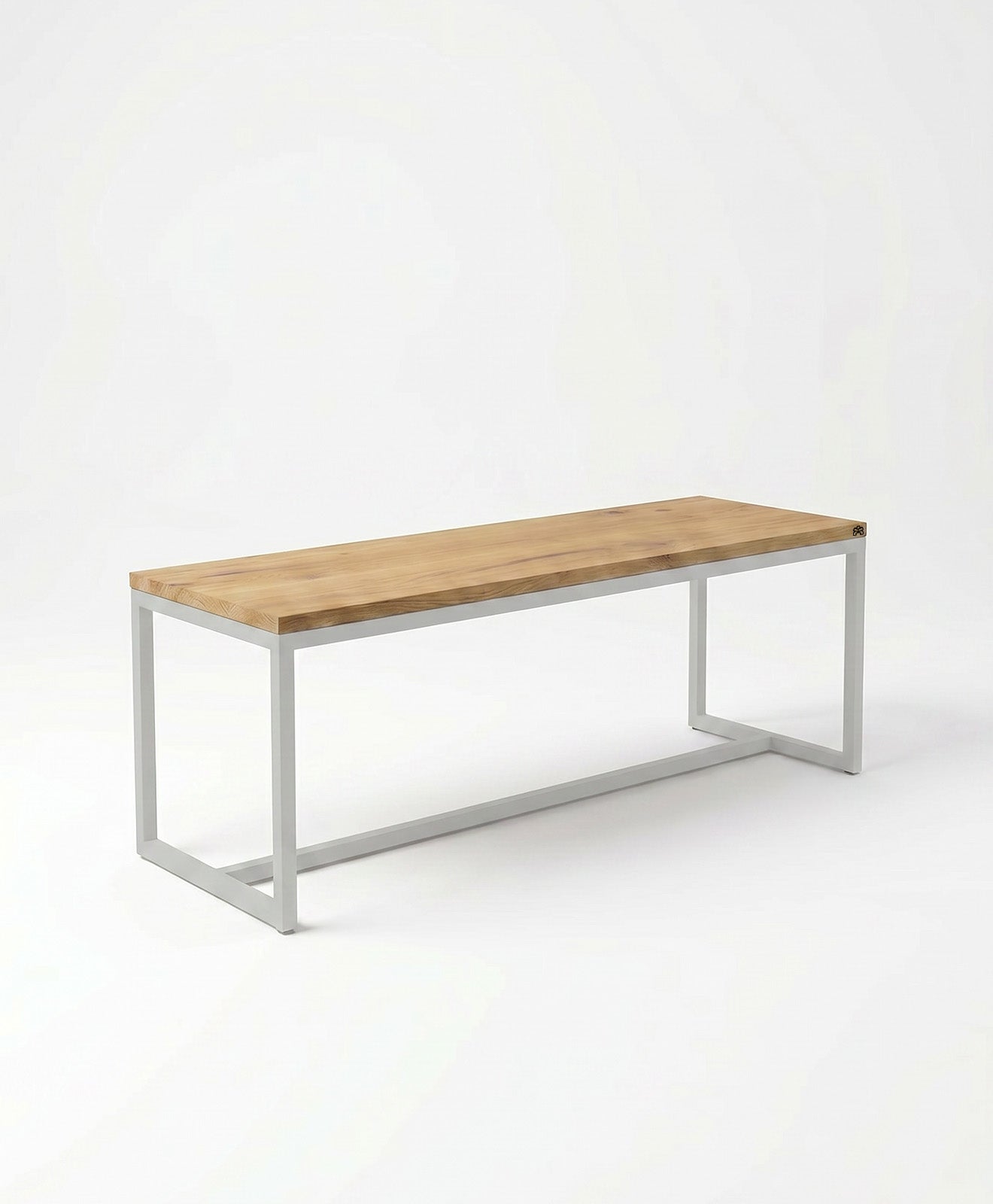 Sitzbank aus Holz & Stahlgestell TALON mit Mittelstrebe von KAWENTSMANN