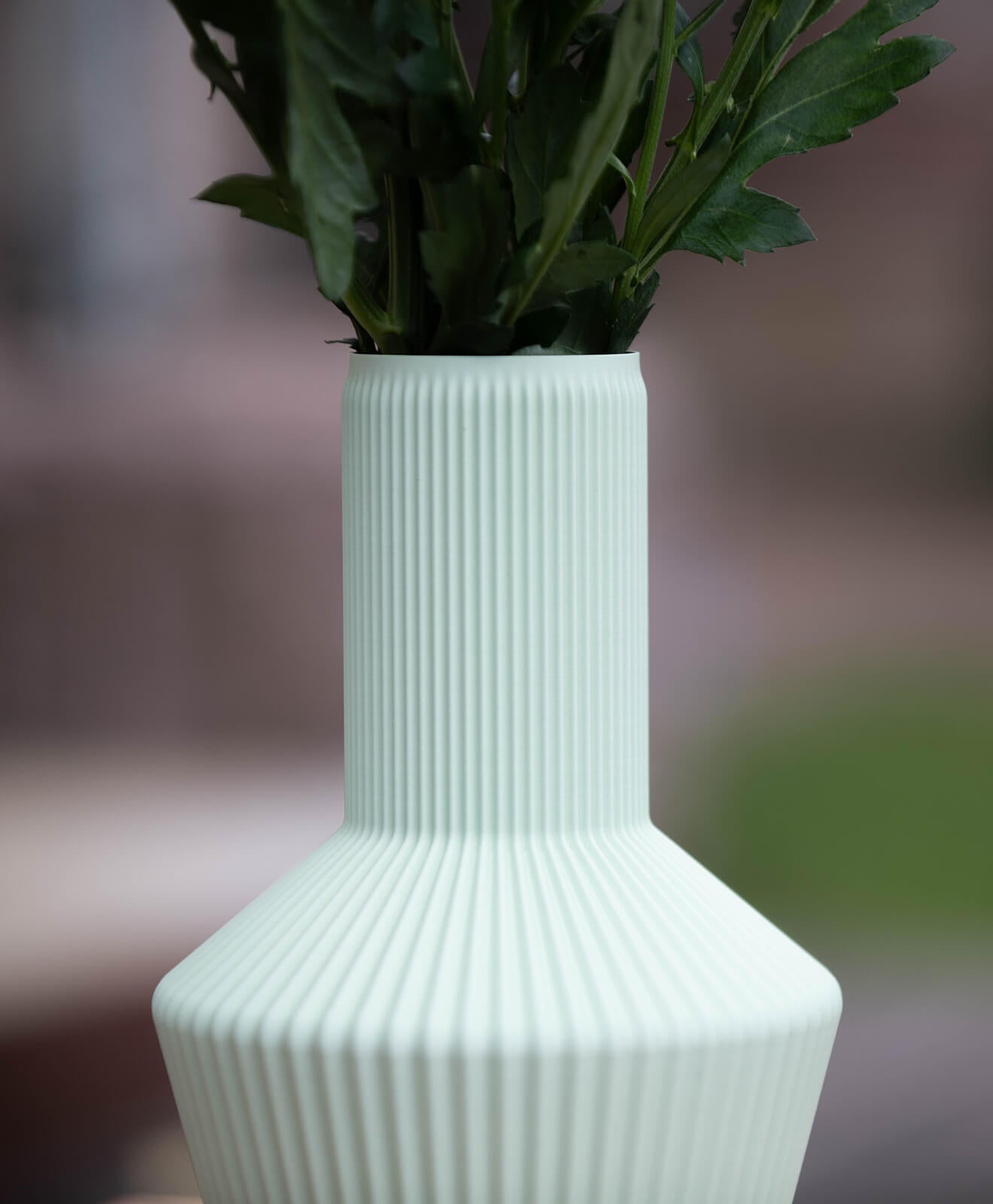 Vase 3D Druck von Kawentsmann in Kooperation mit Recozy LIV in Pistachio Green - Nahaufnahme