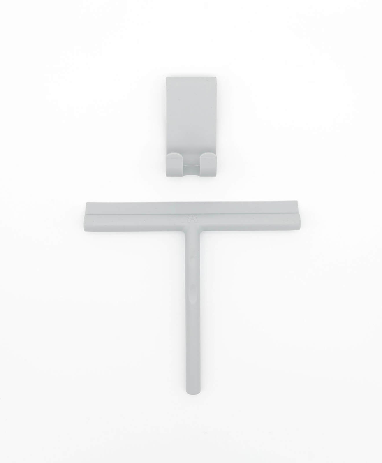 Abzieher aus Silikon für Bad und mehr von KAWENTSMANN in Grau mit Halterung