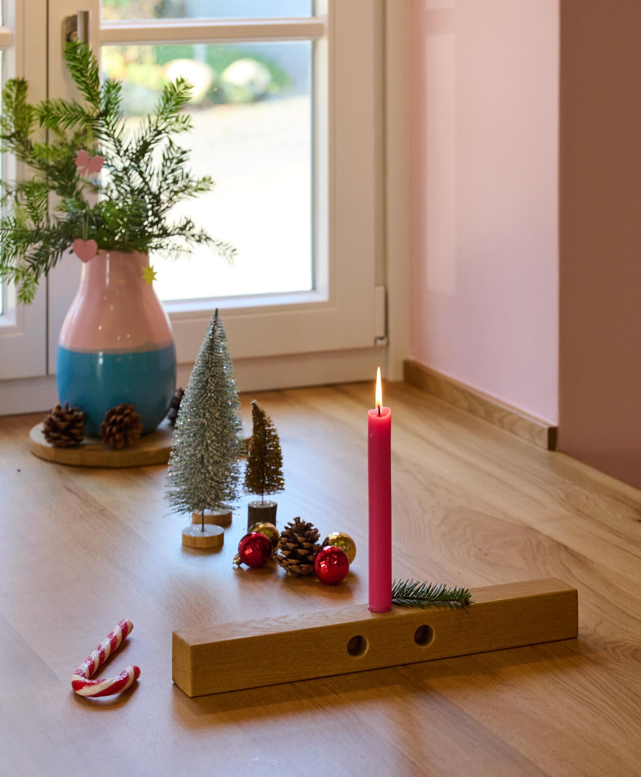 Adventskranz Holz Kerzenständer "Kawentskranz"