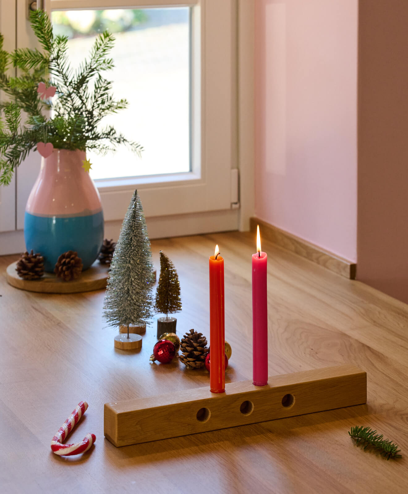 Adventskranz Holz Kerzenständer "Kawentskranz"