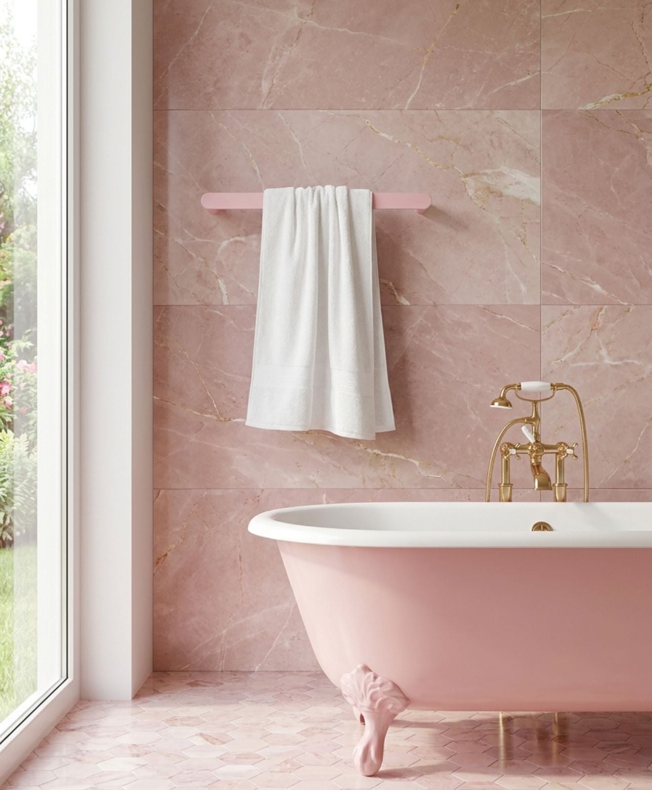 Wand-Handtuchhalter fürs Bad ORBI neben einer Badewanne