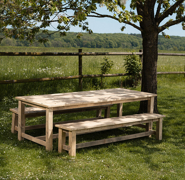 Kawentsmann Rent Set aus einem Tisch & zwei Bänken Maxi