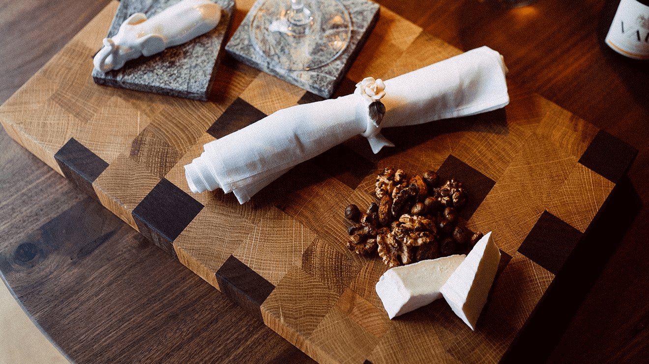 Stirnholz Schneidebrett Schock zur Veranschaulichung der Schneidebretter von Kawentsmann