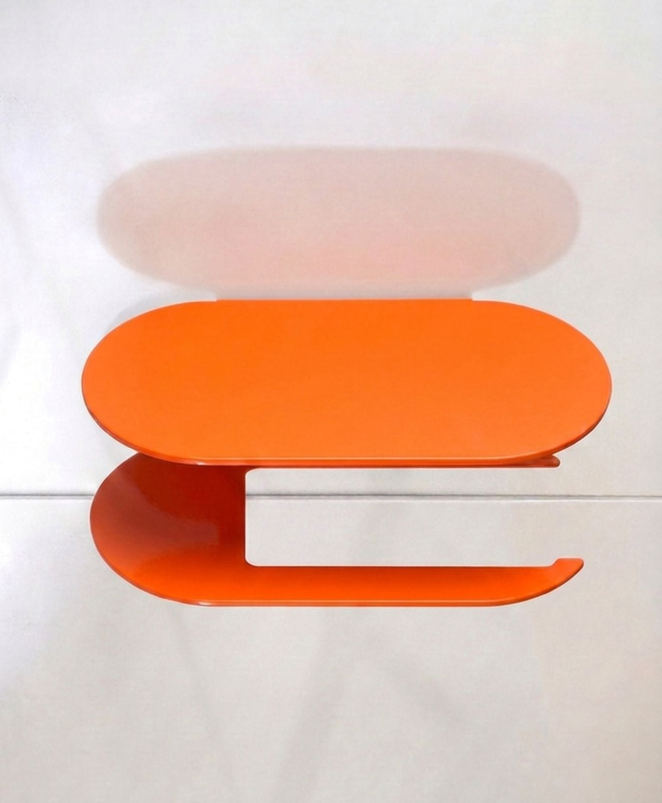 Toilettenpapierhalter ohne Bohren mit Ablage ORBI in Neonorange