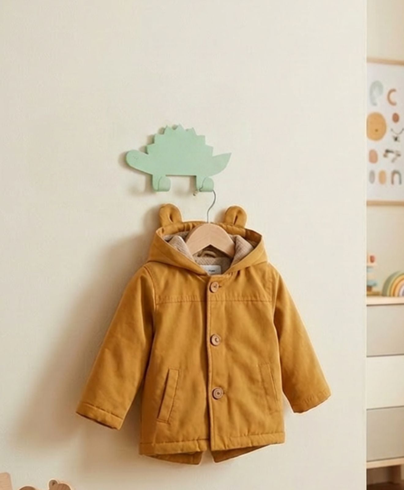 Kinder-Wandhaken Motiv Dino im Kinderzimmer