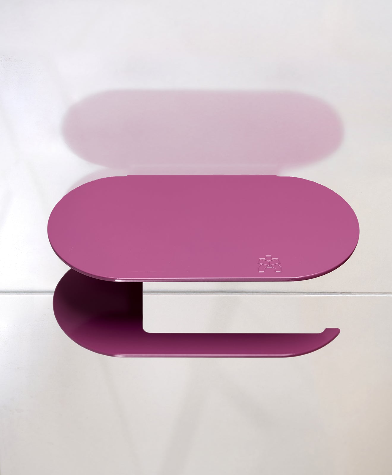 Toilettenpapierhalter ohne Bohren mit Ablage ORBI in Violett
