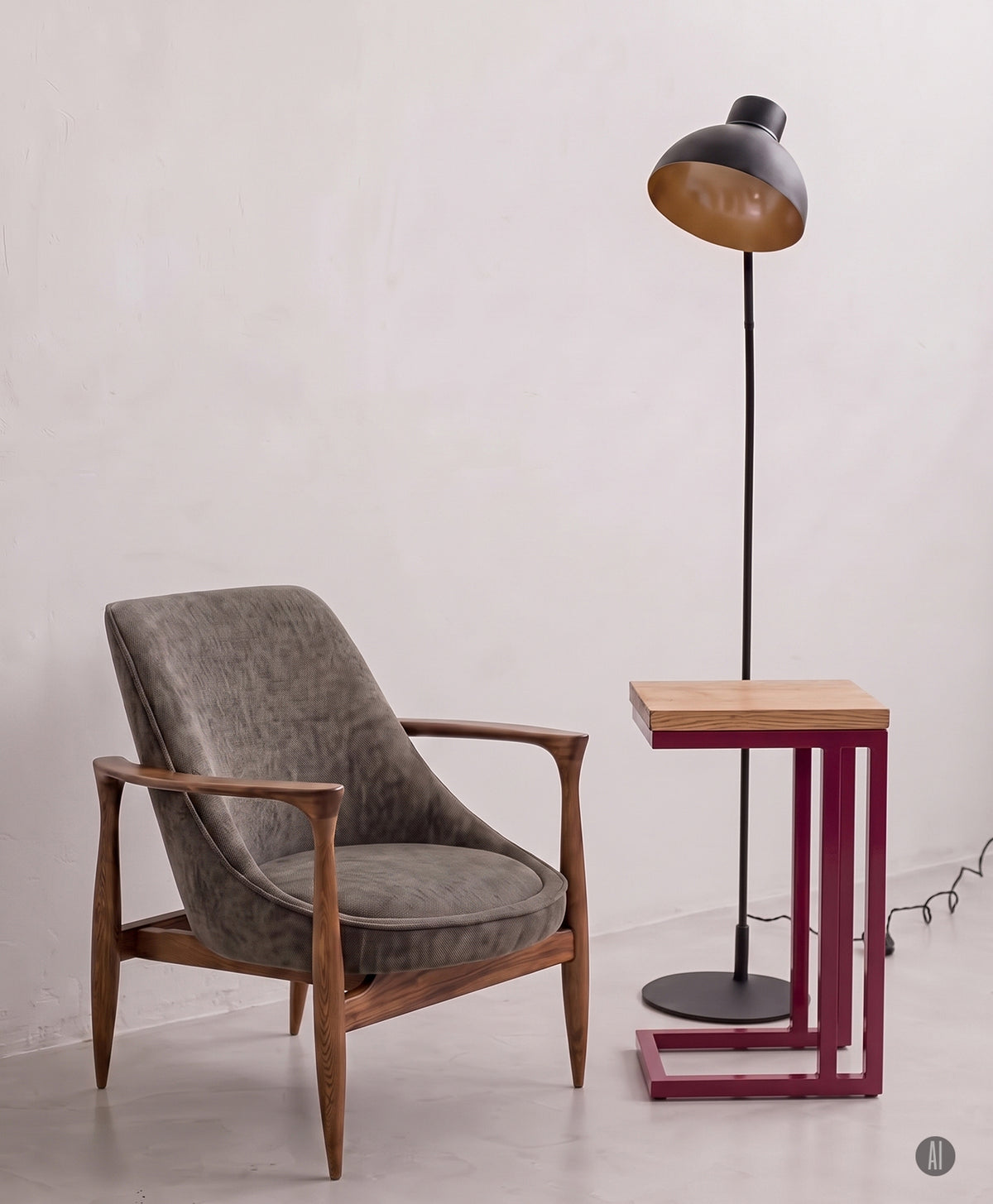 Beistelltisch | Couchtisch aus Holz & Metall ALFONS
