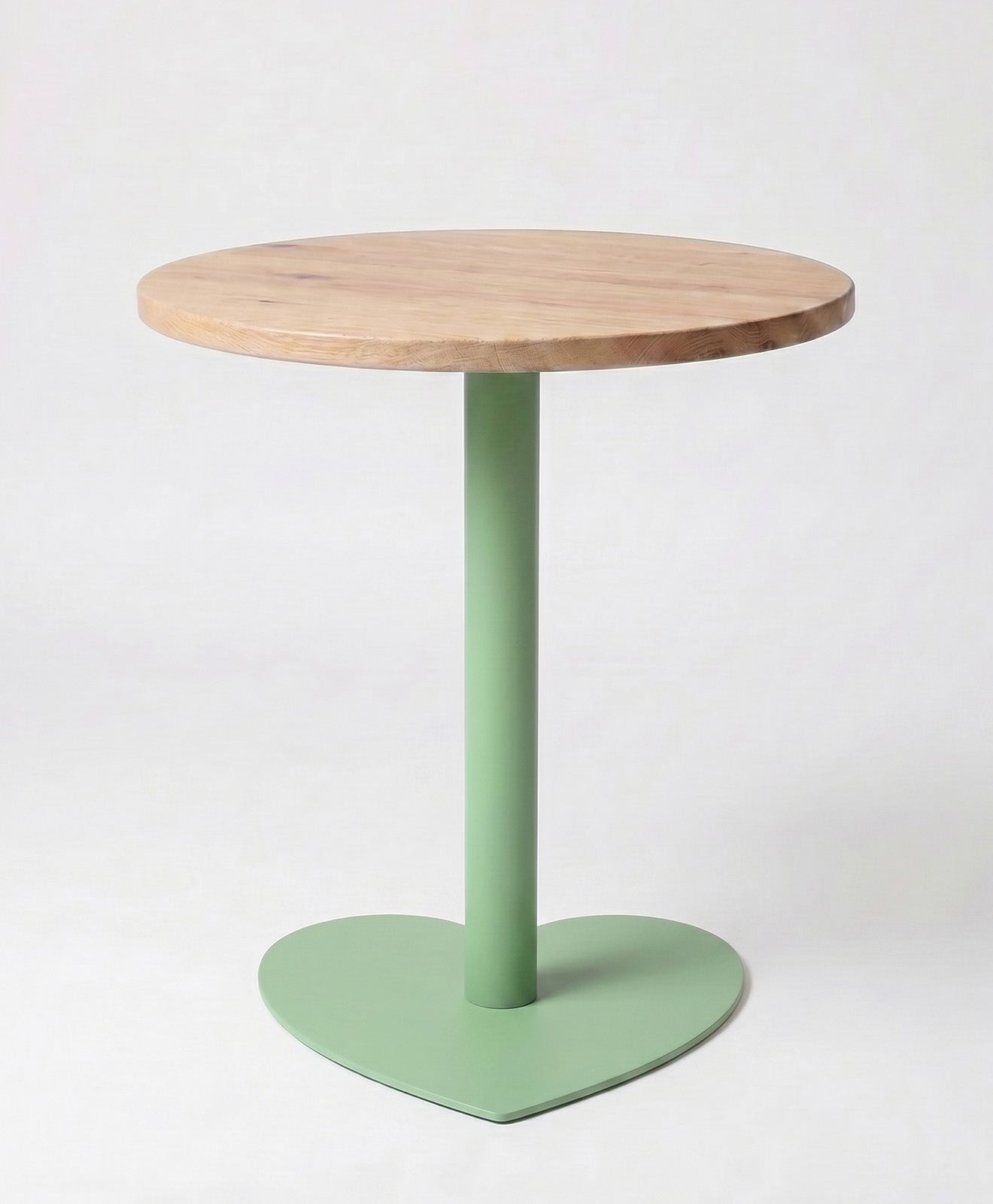 Bistrotisch rund aus Holz & Stahl Herz
