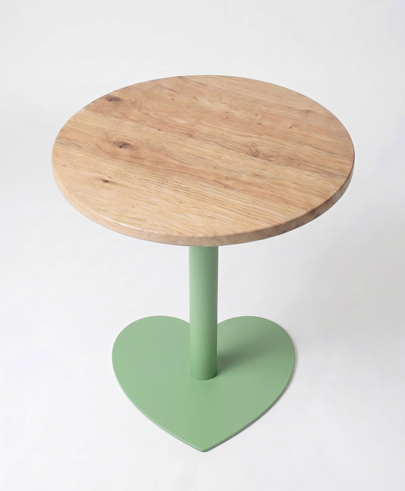 Bistrotisch rund aus Holz & Stahl Herz