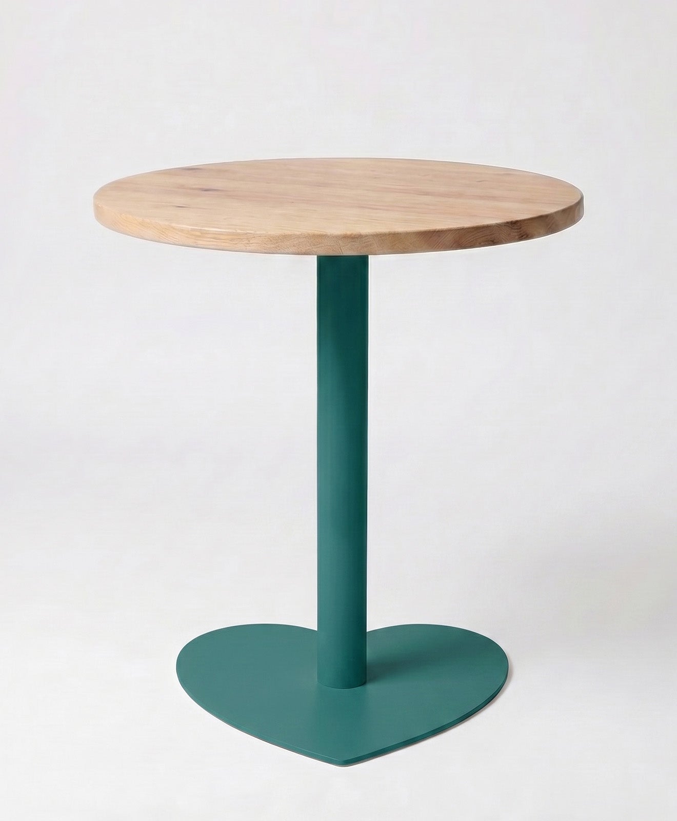 Bistrotisch rund aus Holz & Stahl Herz