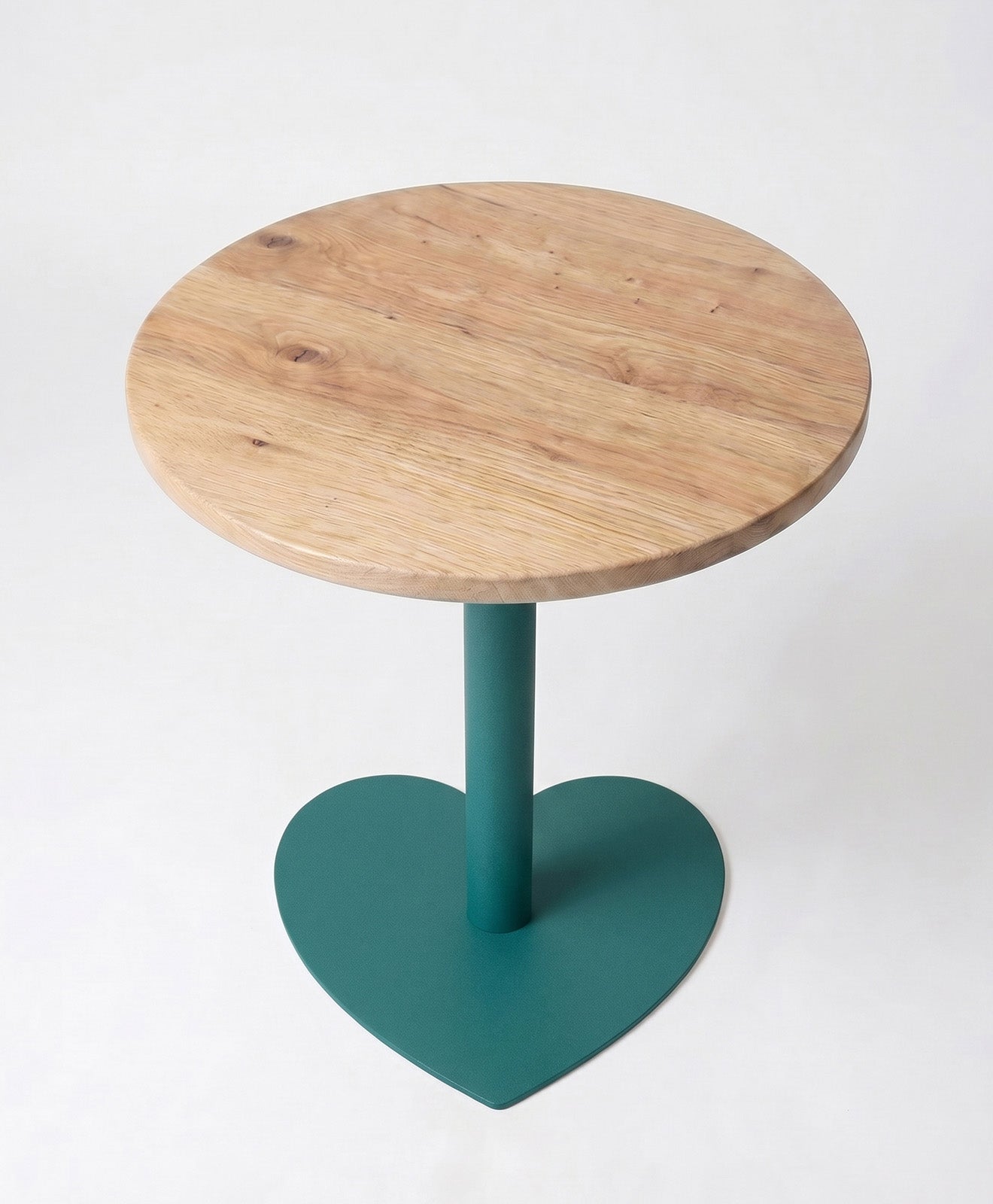Bistrotisch rund aus Holz & Stahl Herz