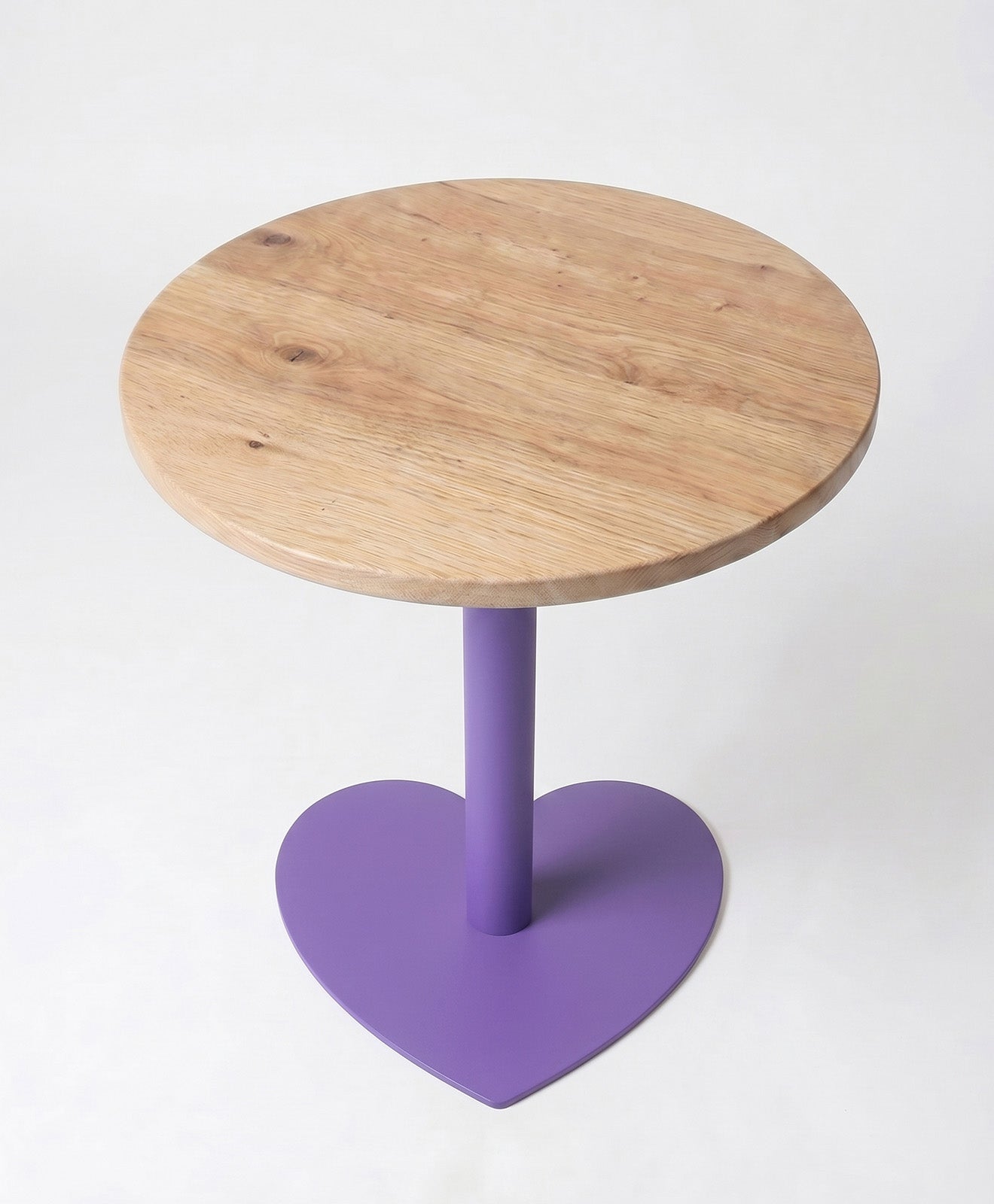 Bistrotisch rund aus Holz & Stahl Herz