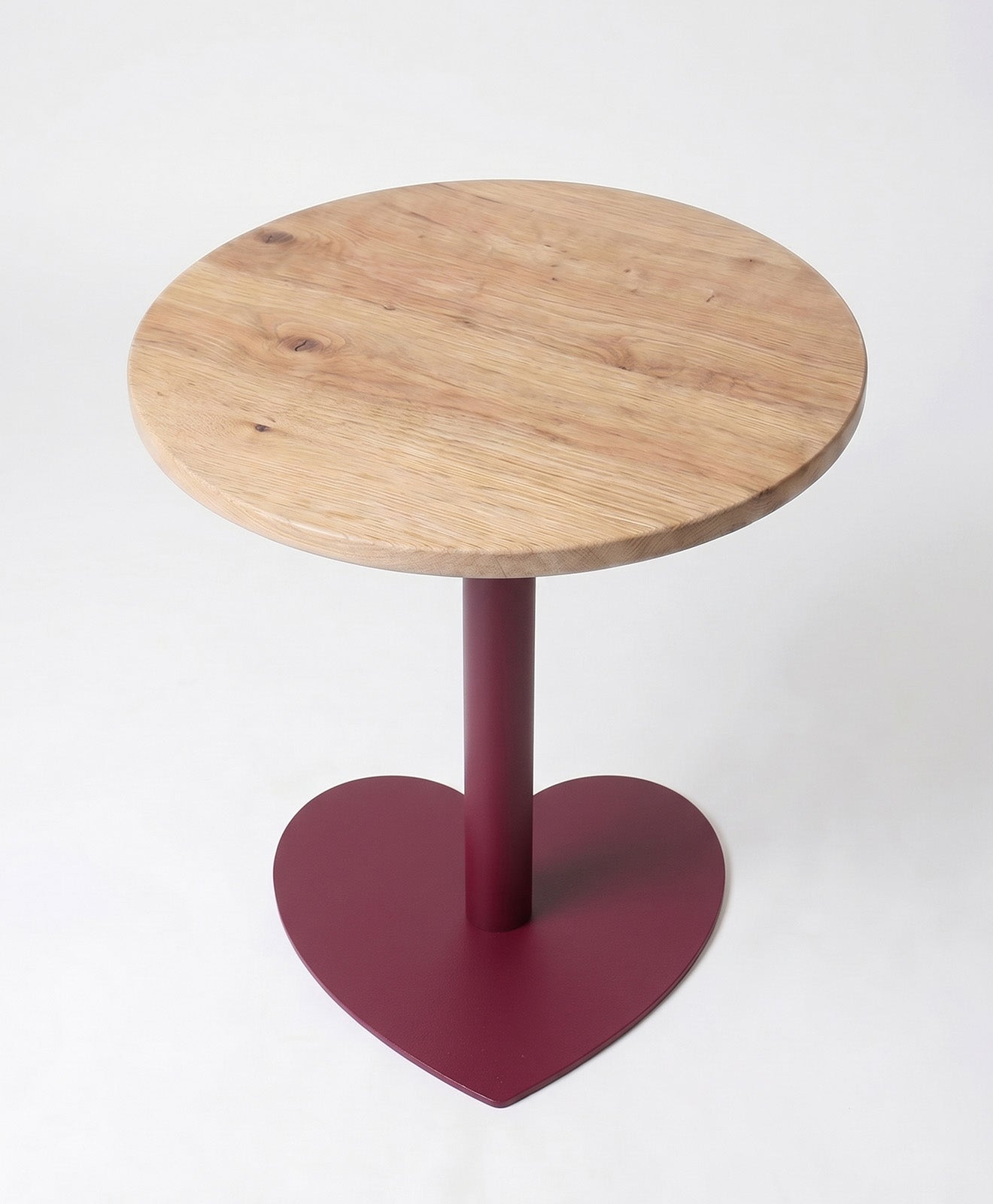 Bistrotisch rund aus Holz & Stahl Herz