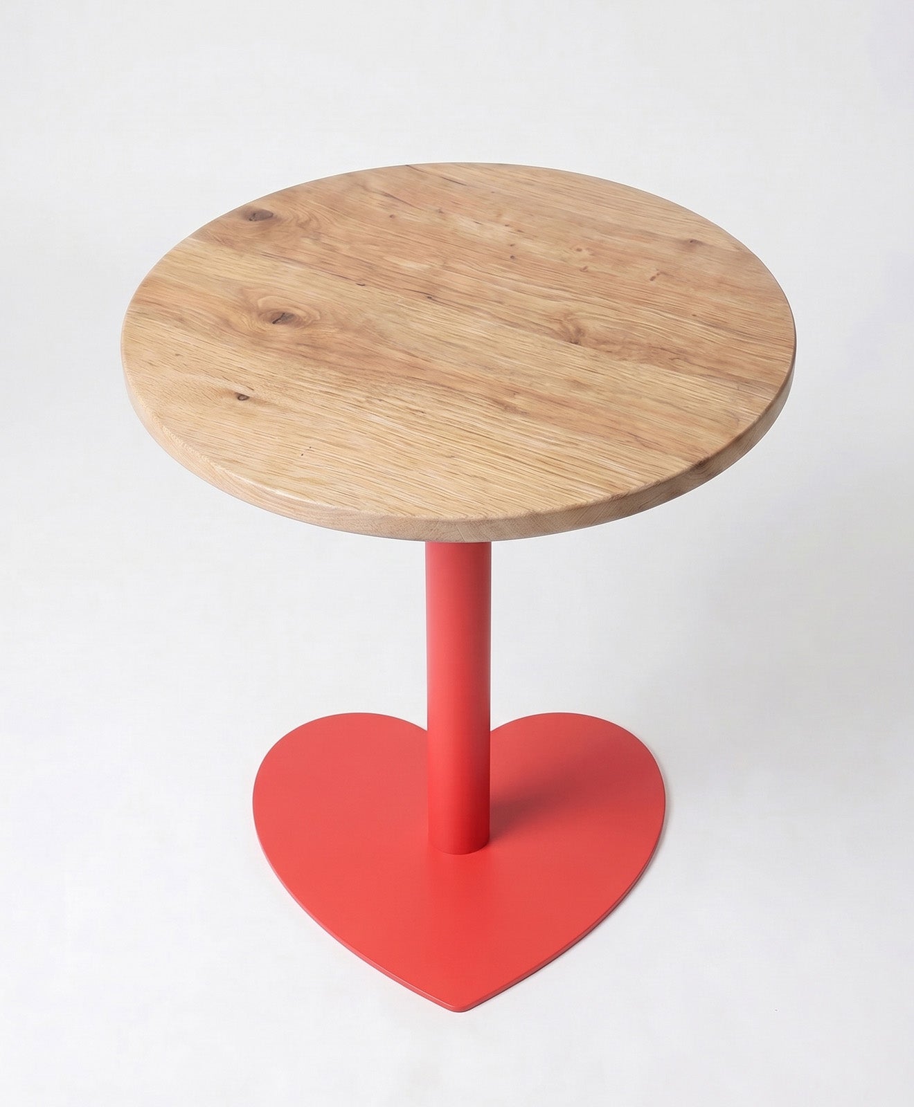 Bistrotisch rund aus Holz & Stahl Herz