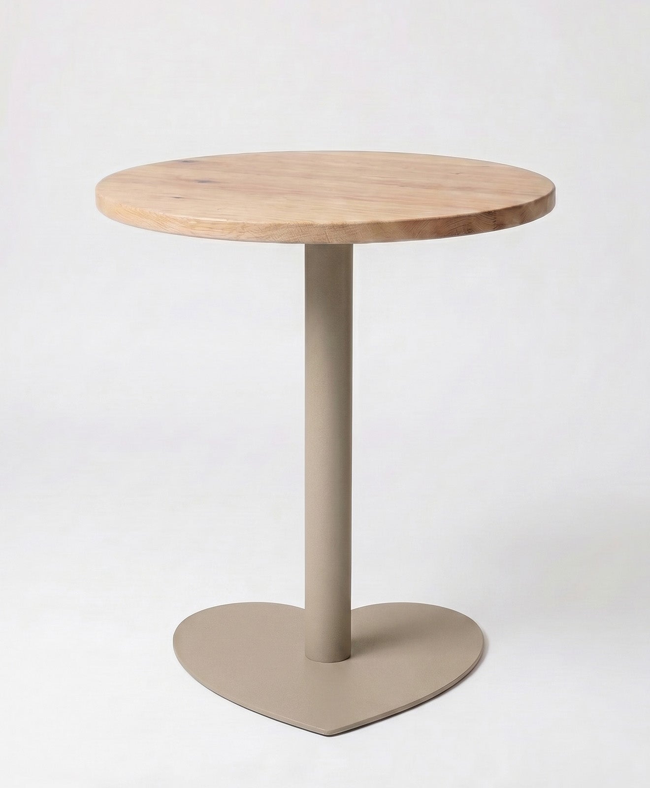 Bistrotisch rund aus Holz & Stahl Herz
