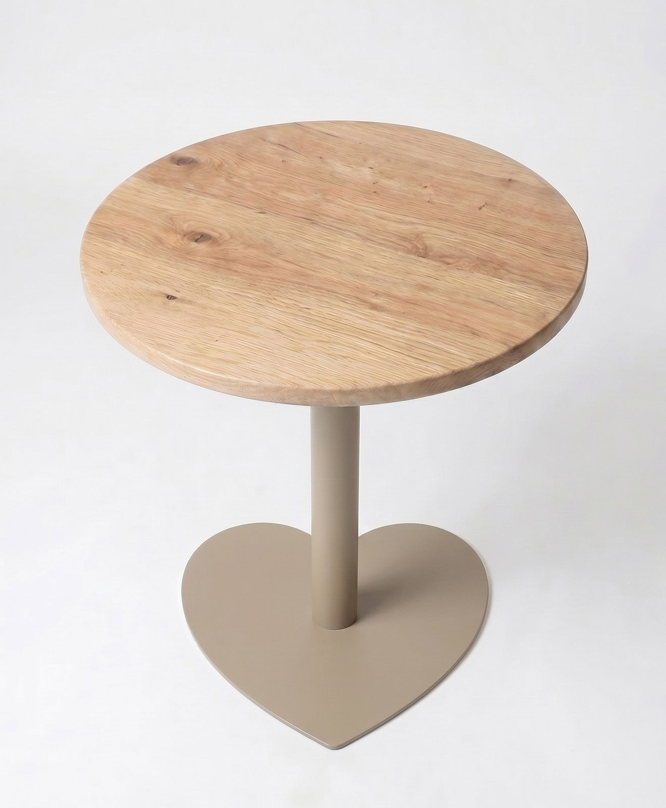 Bistrotisch rund aus Holz & Stahl Herz