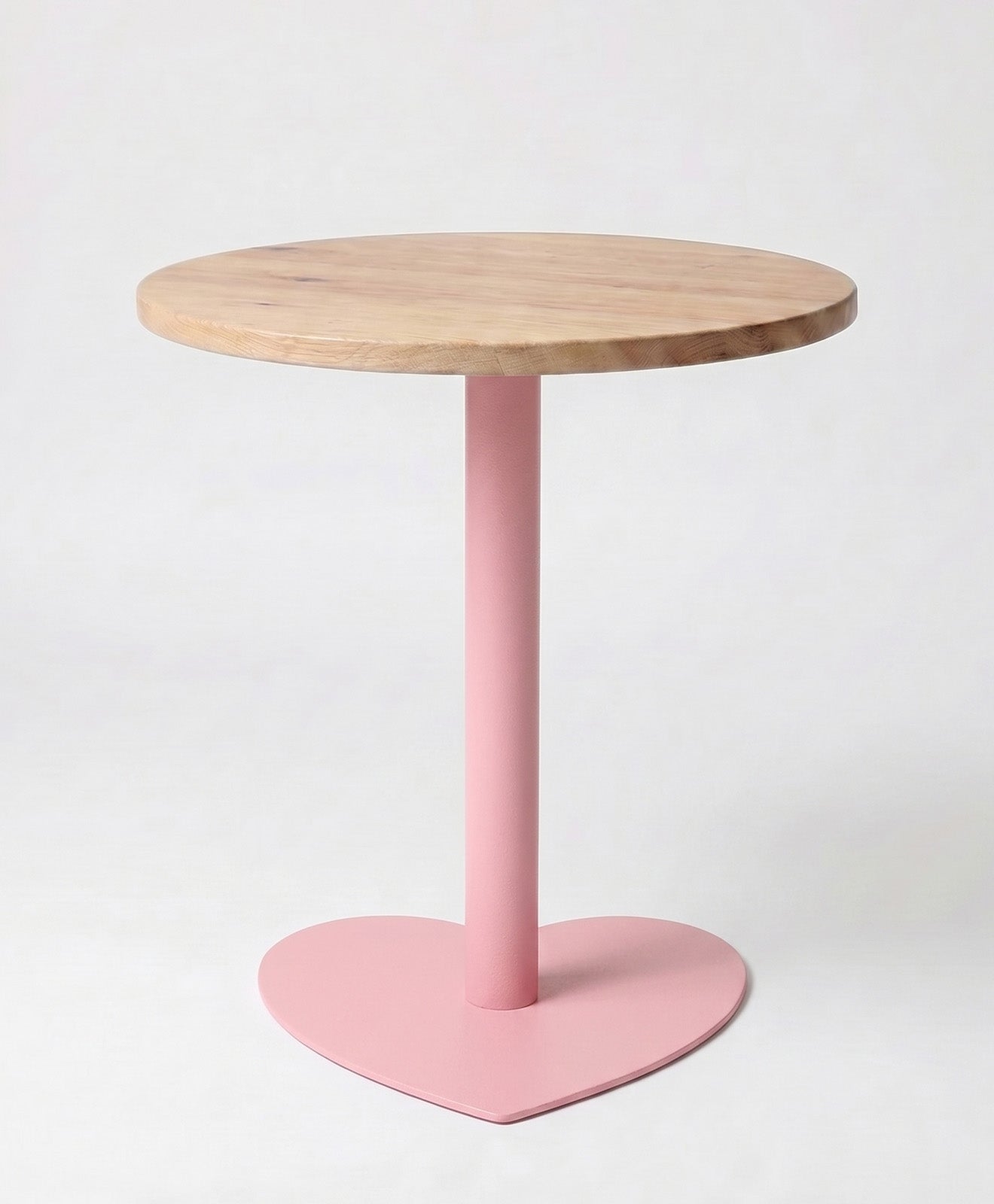 Bistrotisch rund aus Holz & Stahl Herz