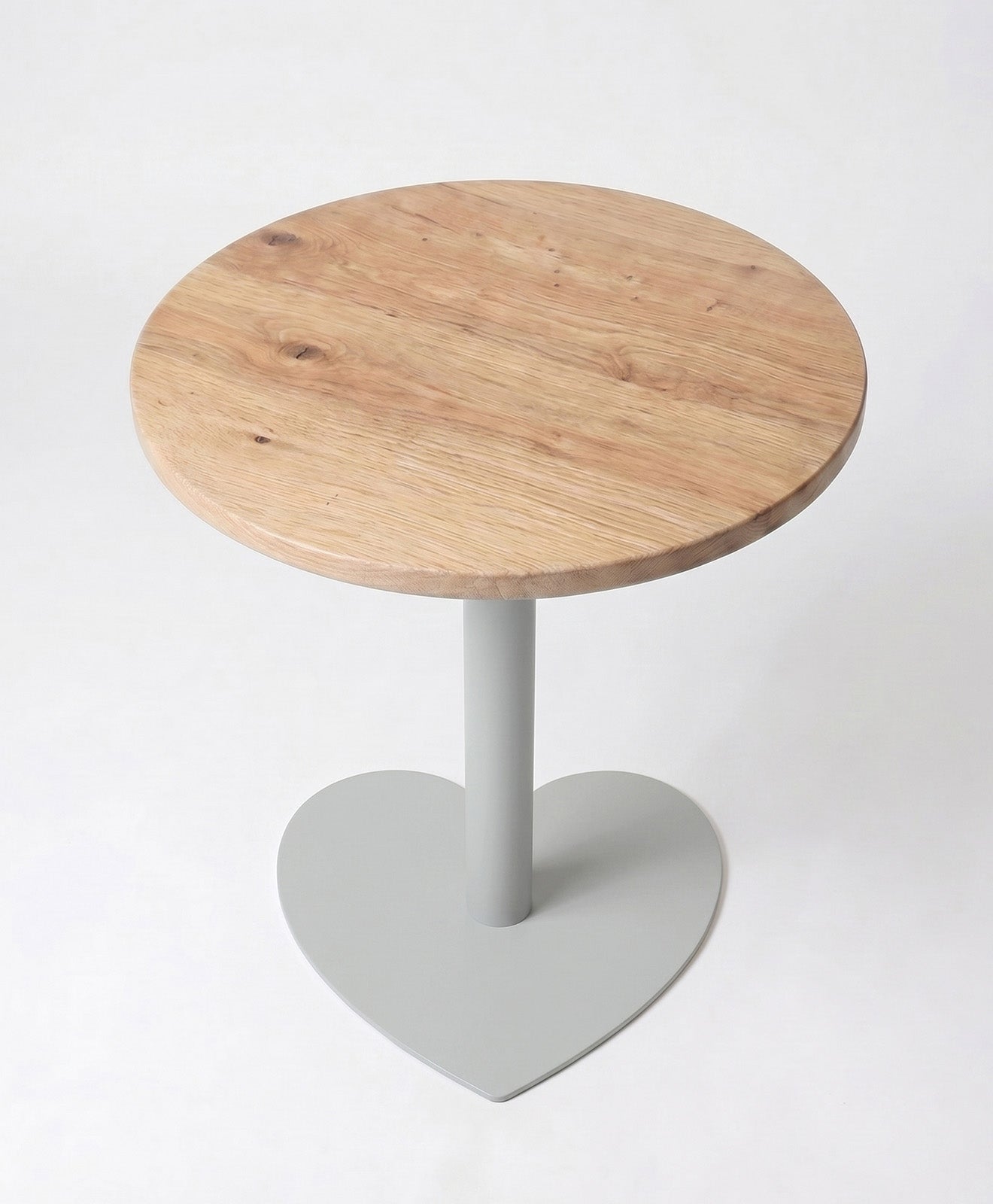 Bistrotisch rund aus Holz & Stahl Herz