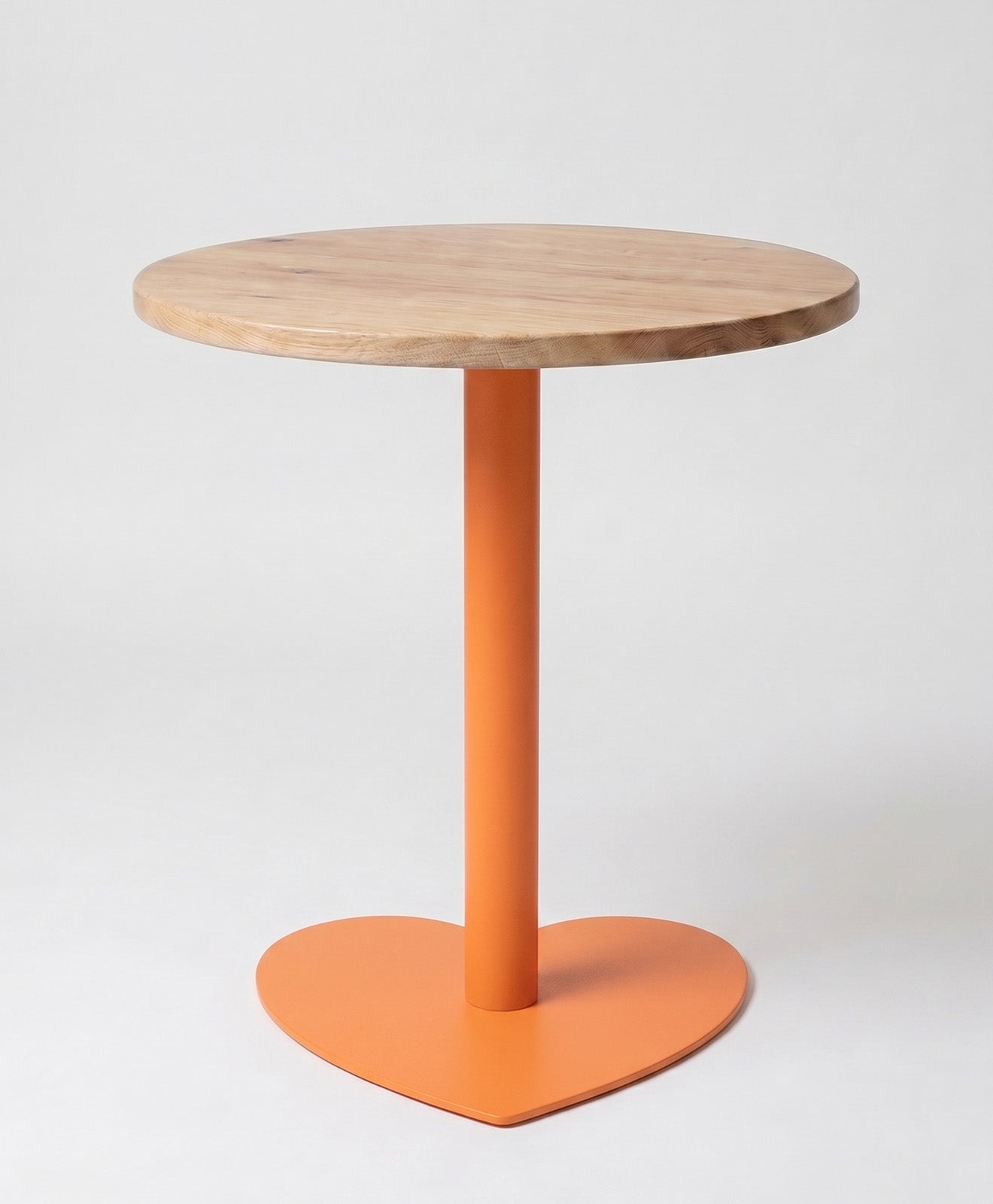 Bistrotisch rund aus Holz & Stahl Herz