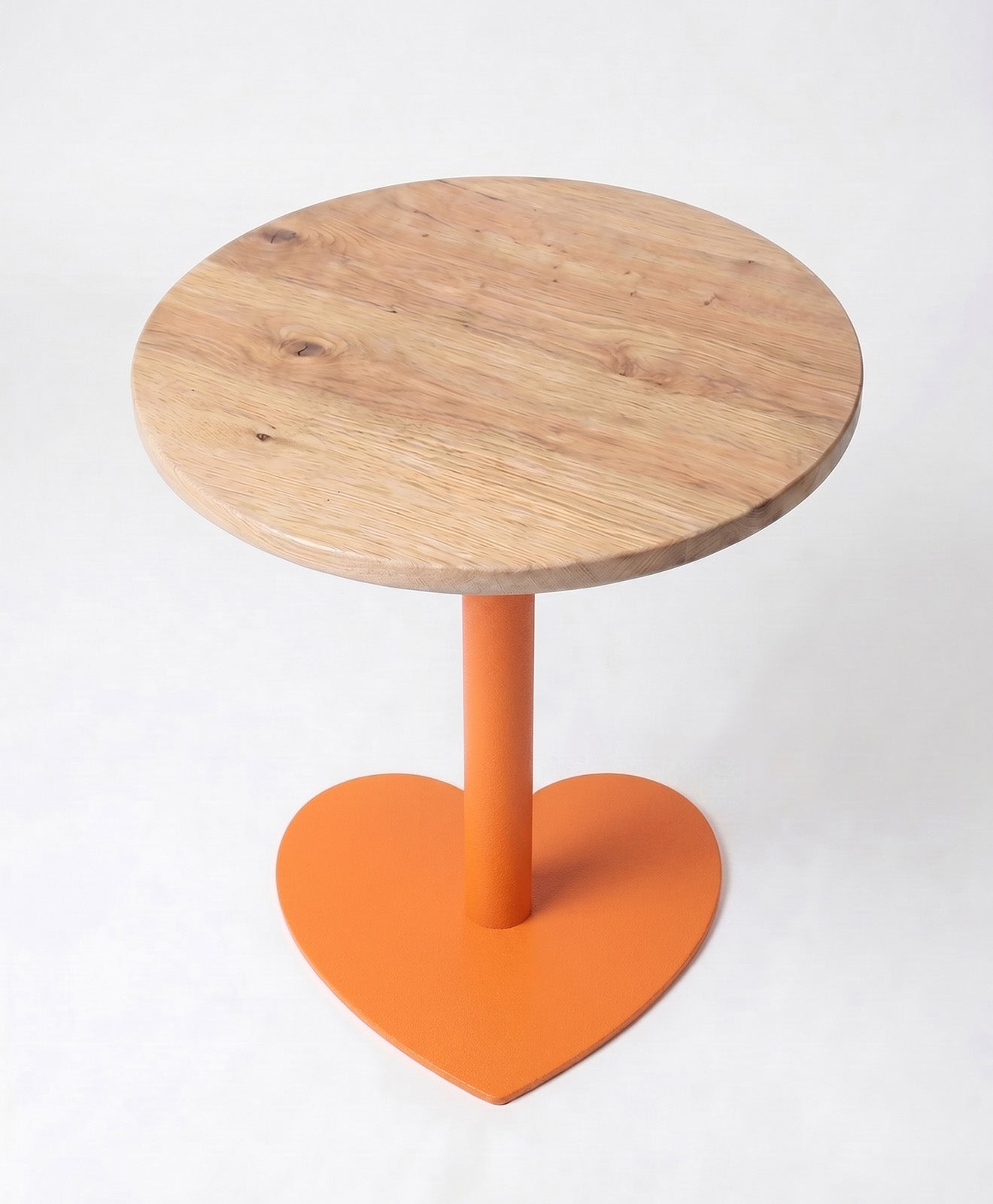 Bistrotisch rund aus Holz & Stahl Herz