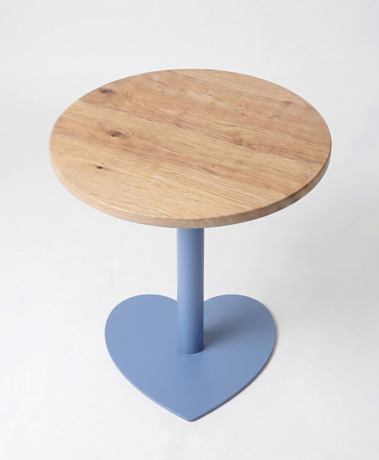 Bistrotisch rund aus Holz & Stahl Herz