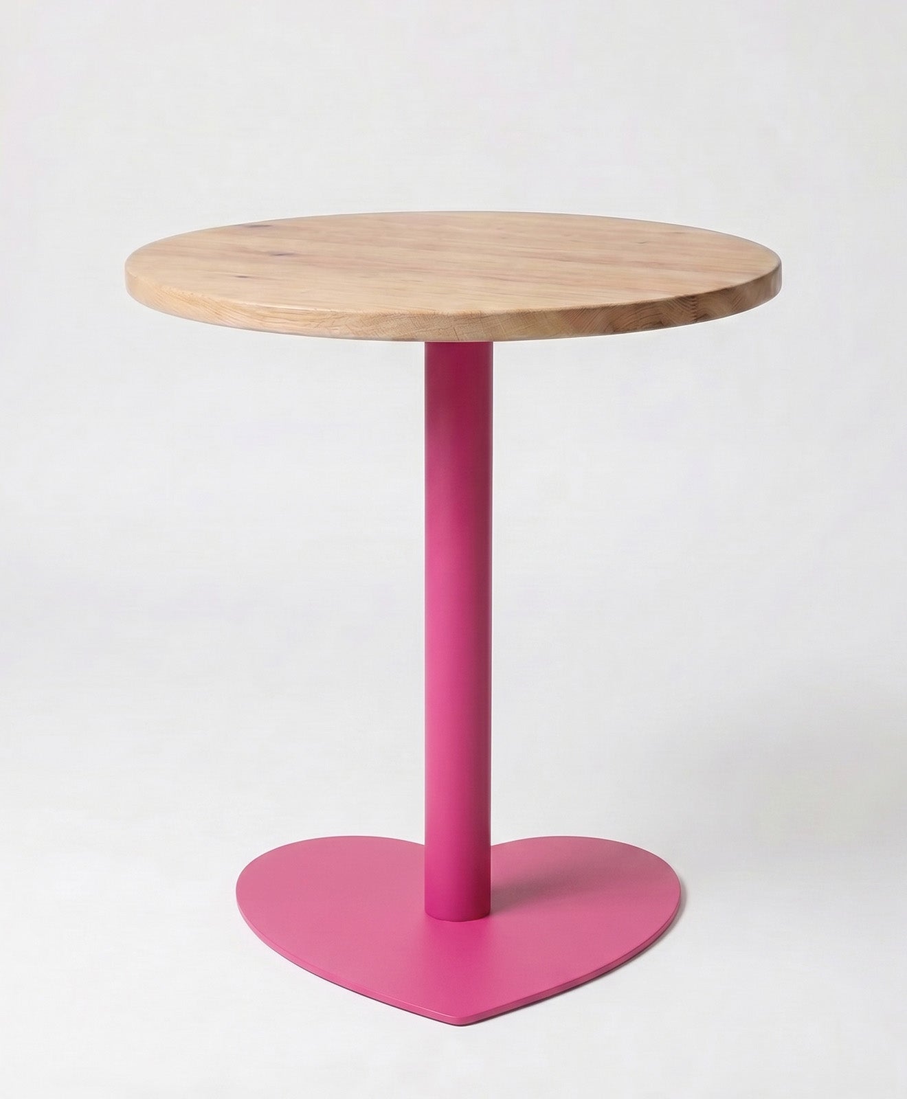 Bistrotisch rund aus Holz & Stahl Herz