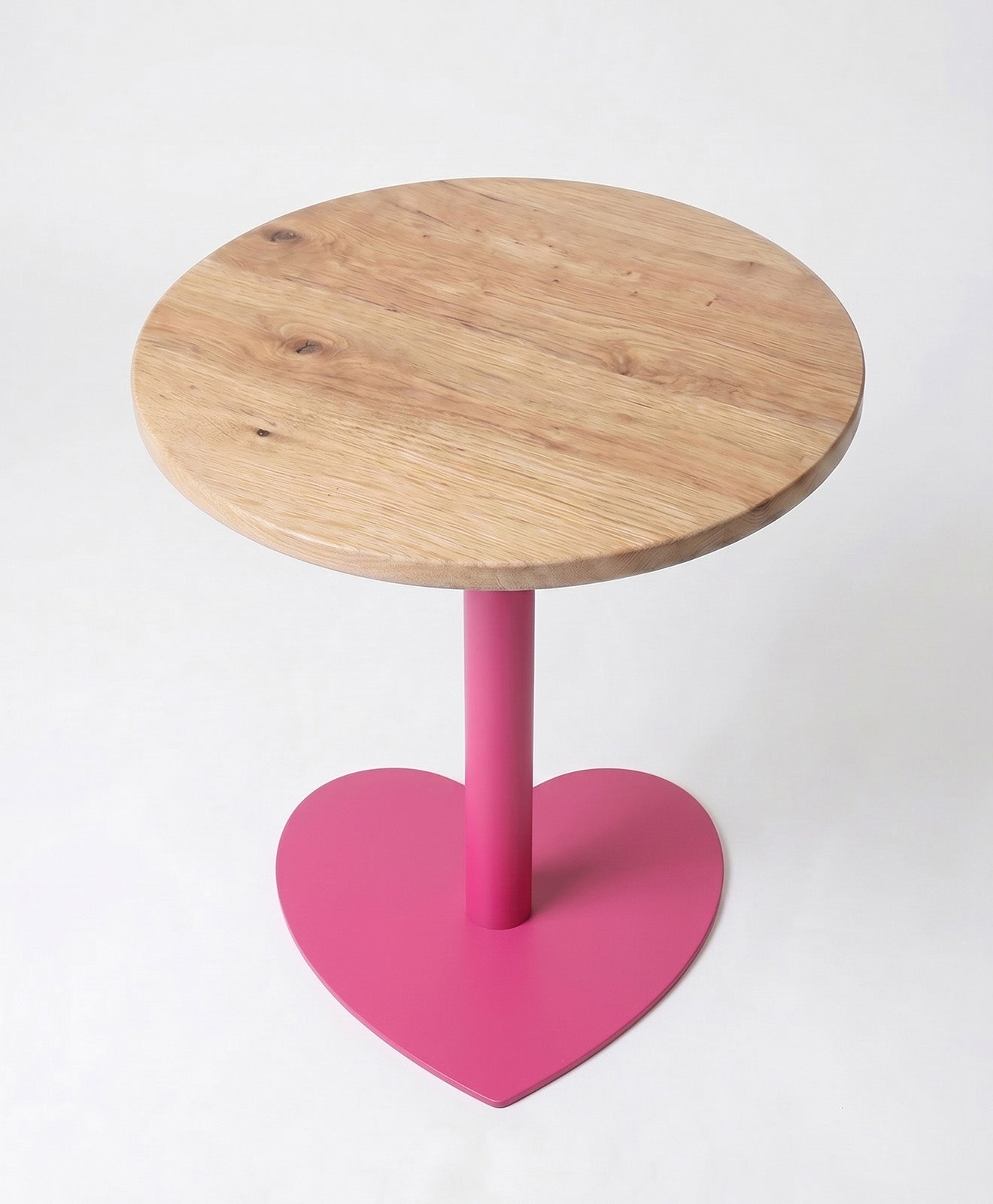 Bistrotisch rund aus Holz & Stahl Herz