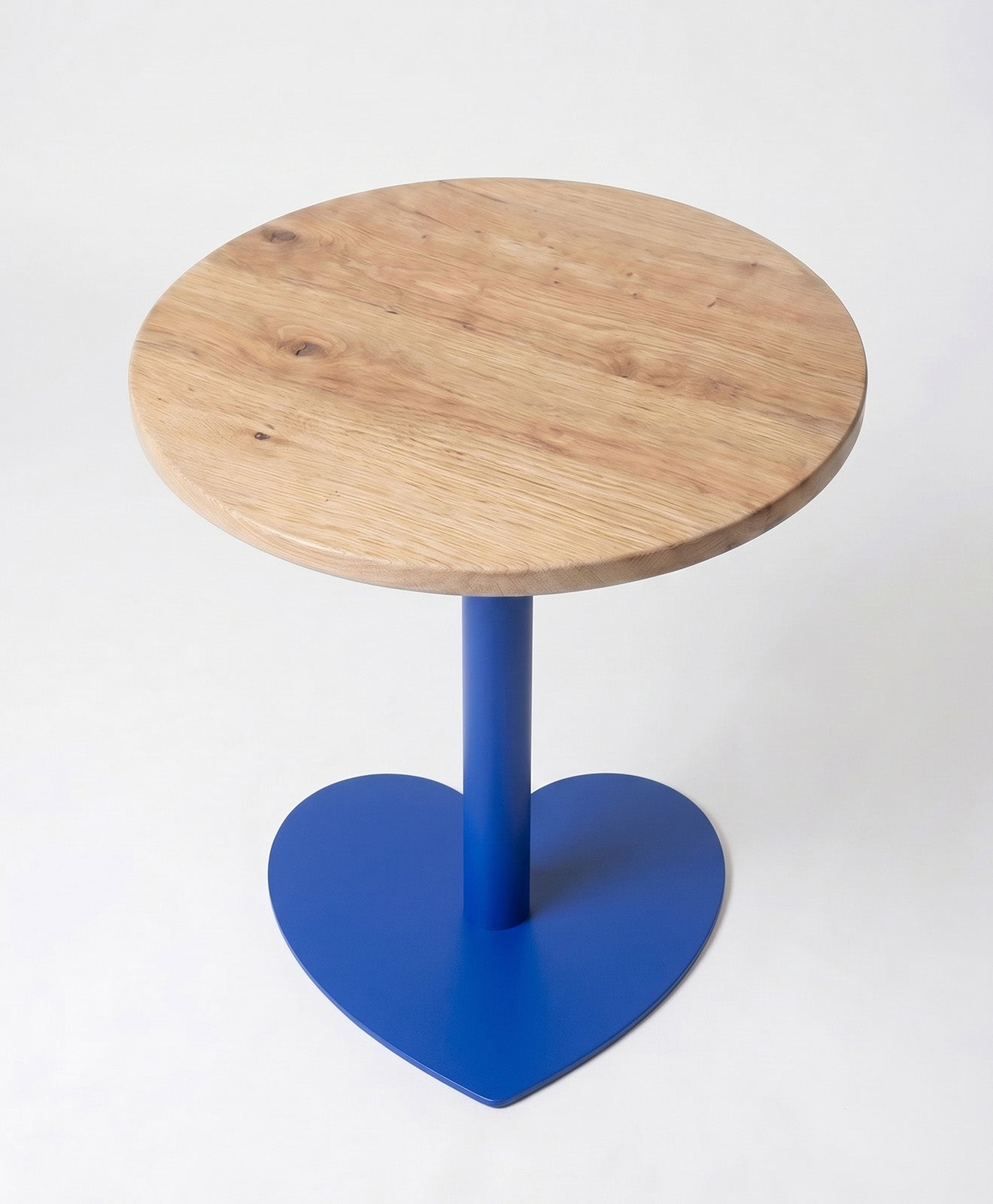Bistrotisch rund aus Holz & Stahl Herz