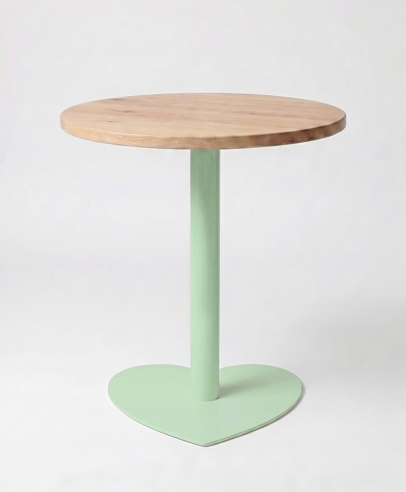 Bistrotisch rund aus Holz & Stahl Herz
