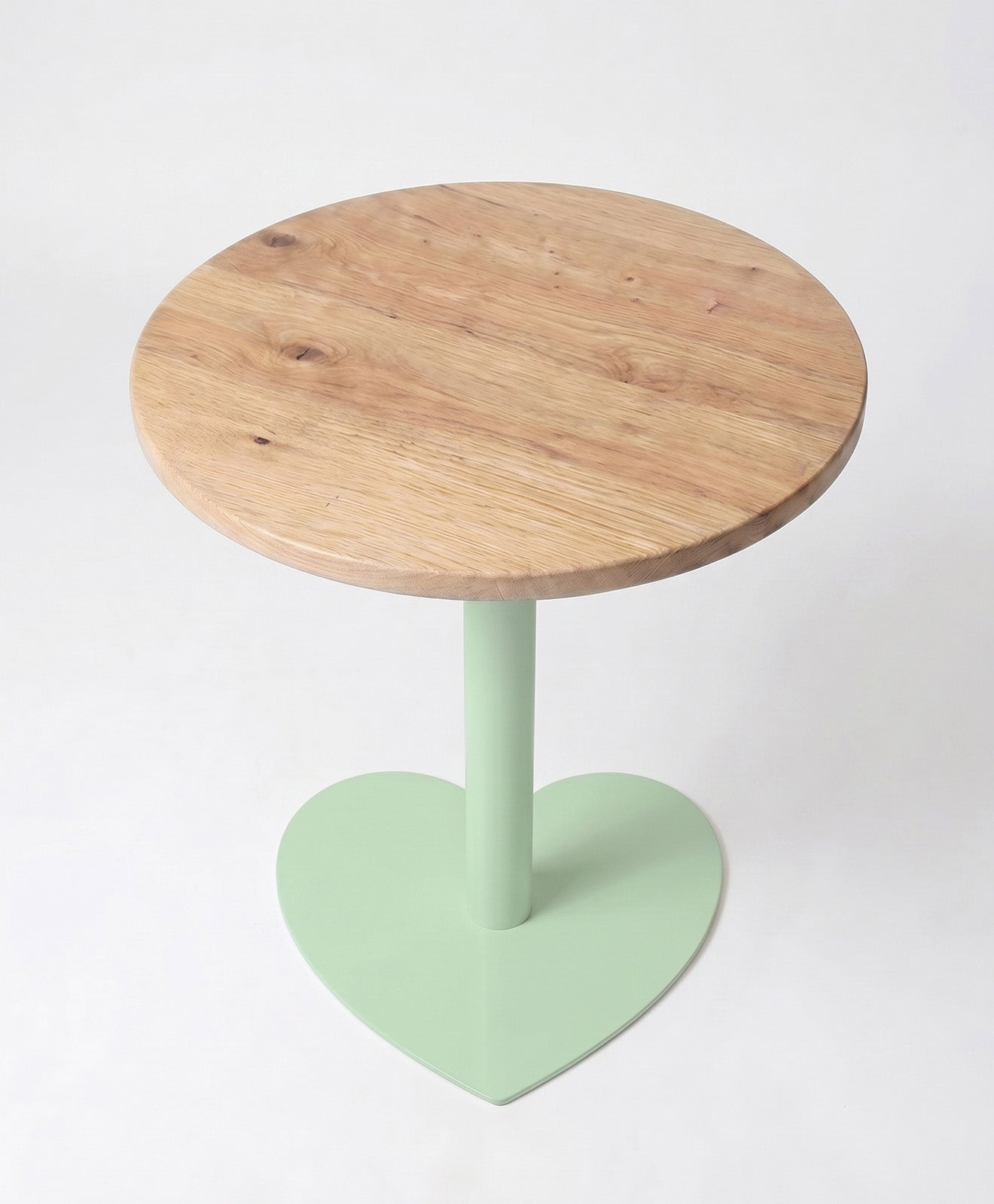 Bistrotisch rund aus Holz & Stahl Herz