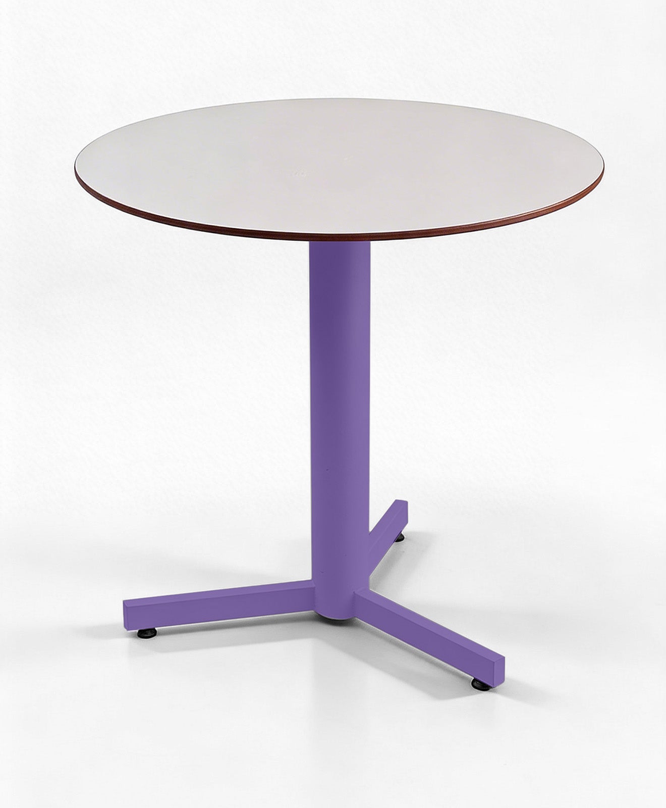 Gartentisch in rund mit Stahlgestell in violett