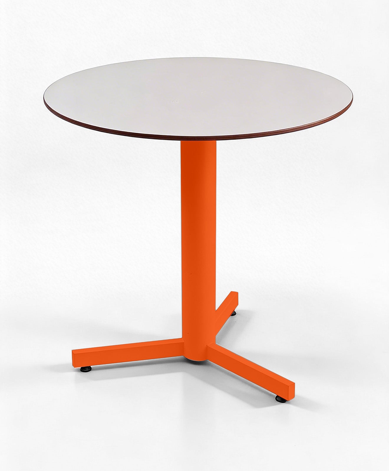 Gartentisch in rund mit Stahlgestell in neonorange