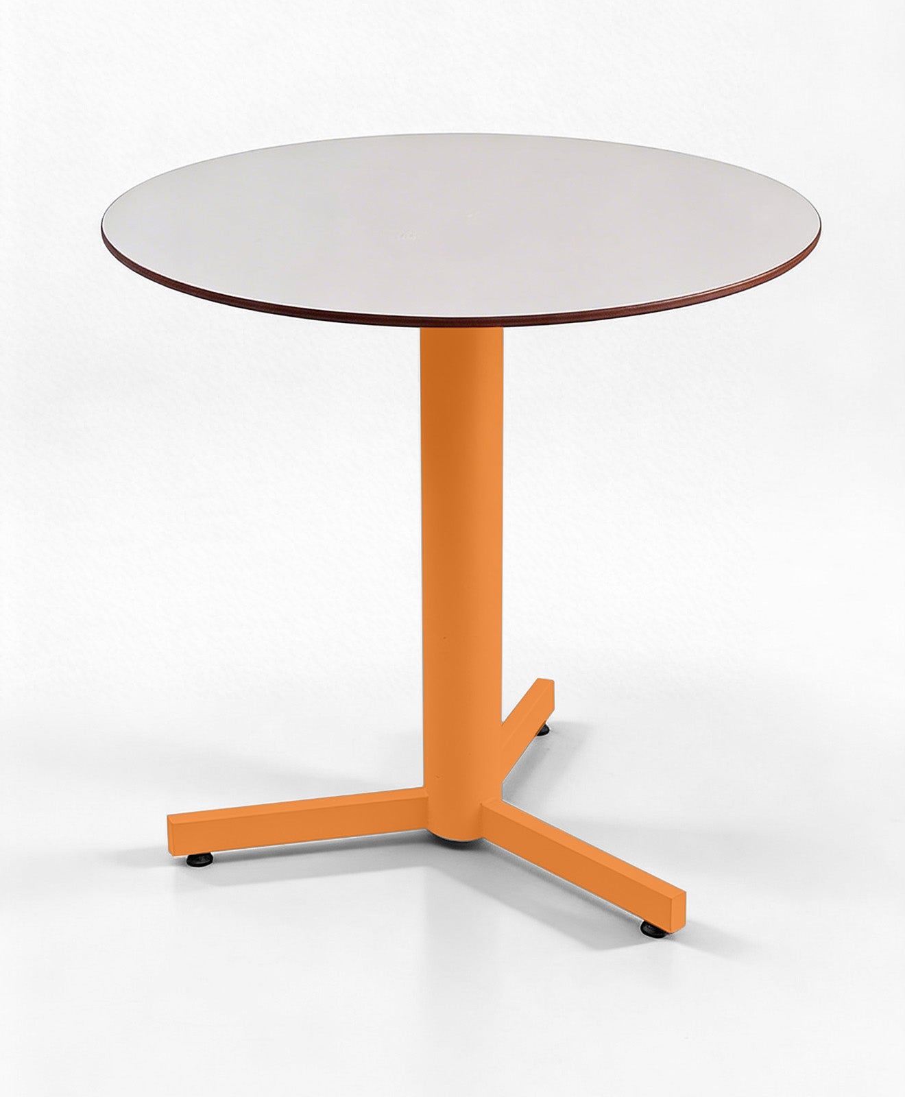 Gartentisch in rund mit Stahlgestell in orange